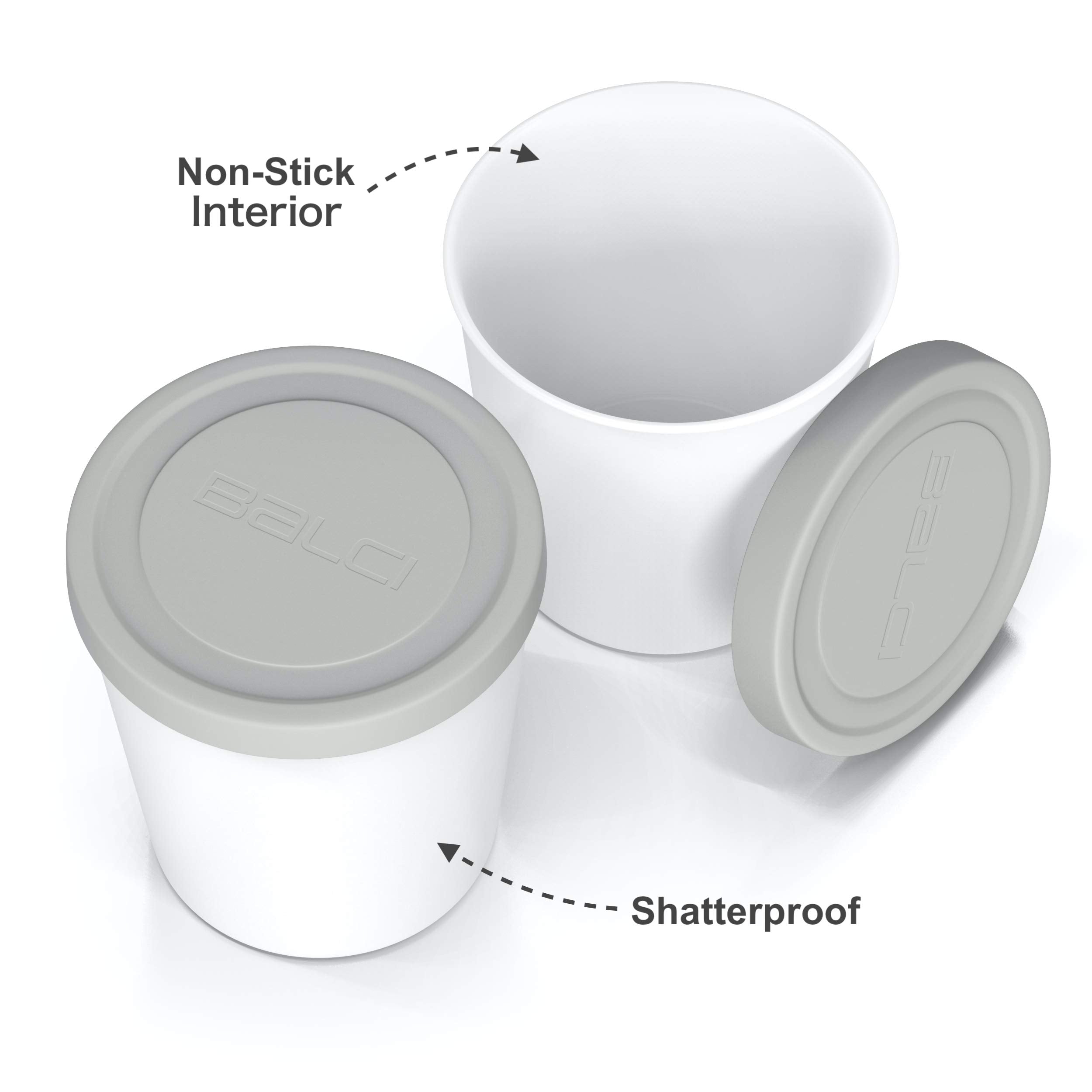 Balci - Premium Ice Cream Containers (2 Pack - 1 Quart Each) Perfect Freezer Storage Tubs With Lids For Ice Cream, Sorbet And Ge