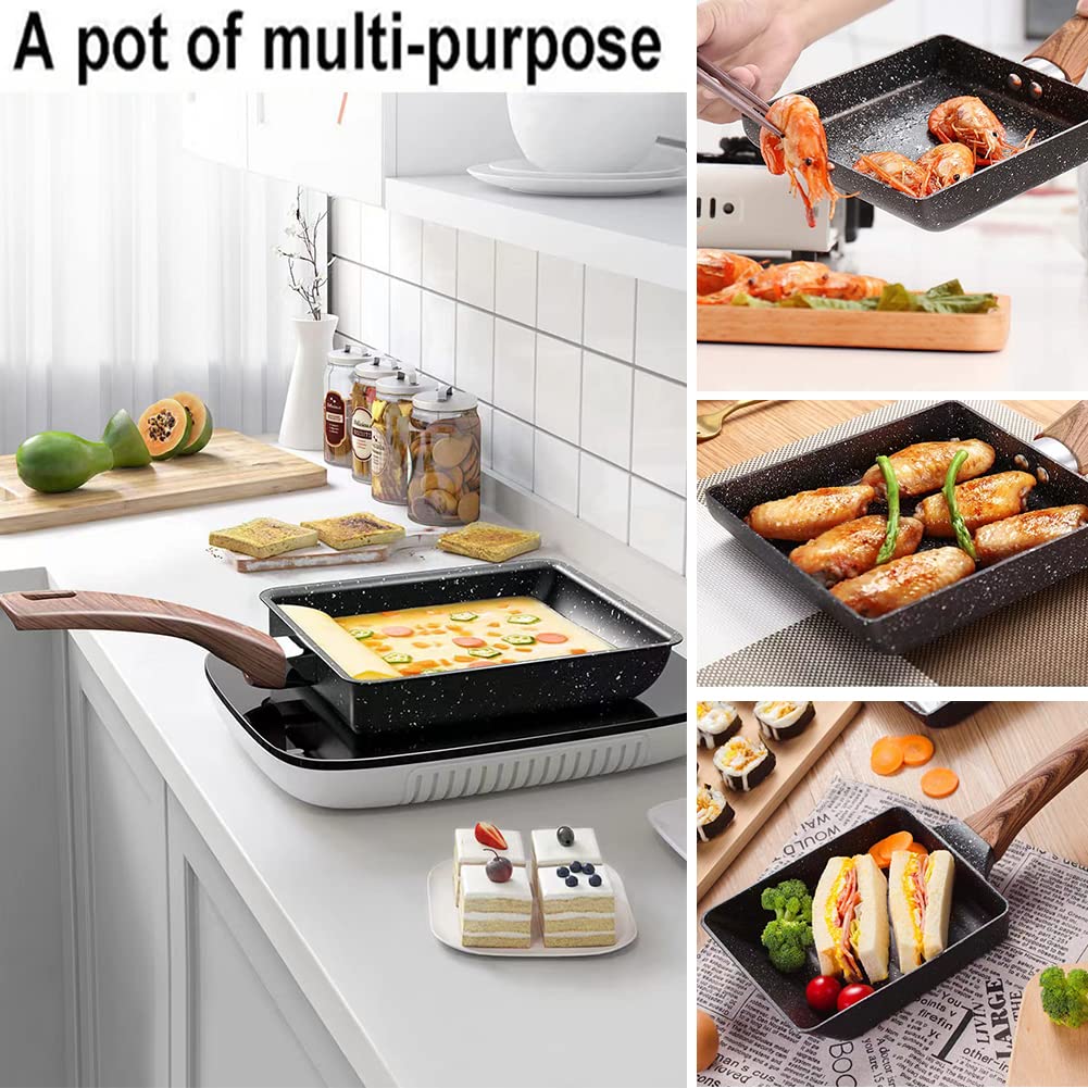 Lchkrep Japanese Omelette Pan-Tamagoyaki Nonstick Pan-Square Pan -Egg Roll Pan-Rectangle Frying Pan-Small Frying Egg Pan, Cookto