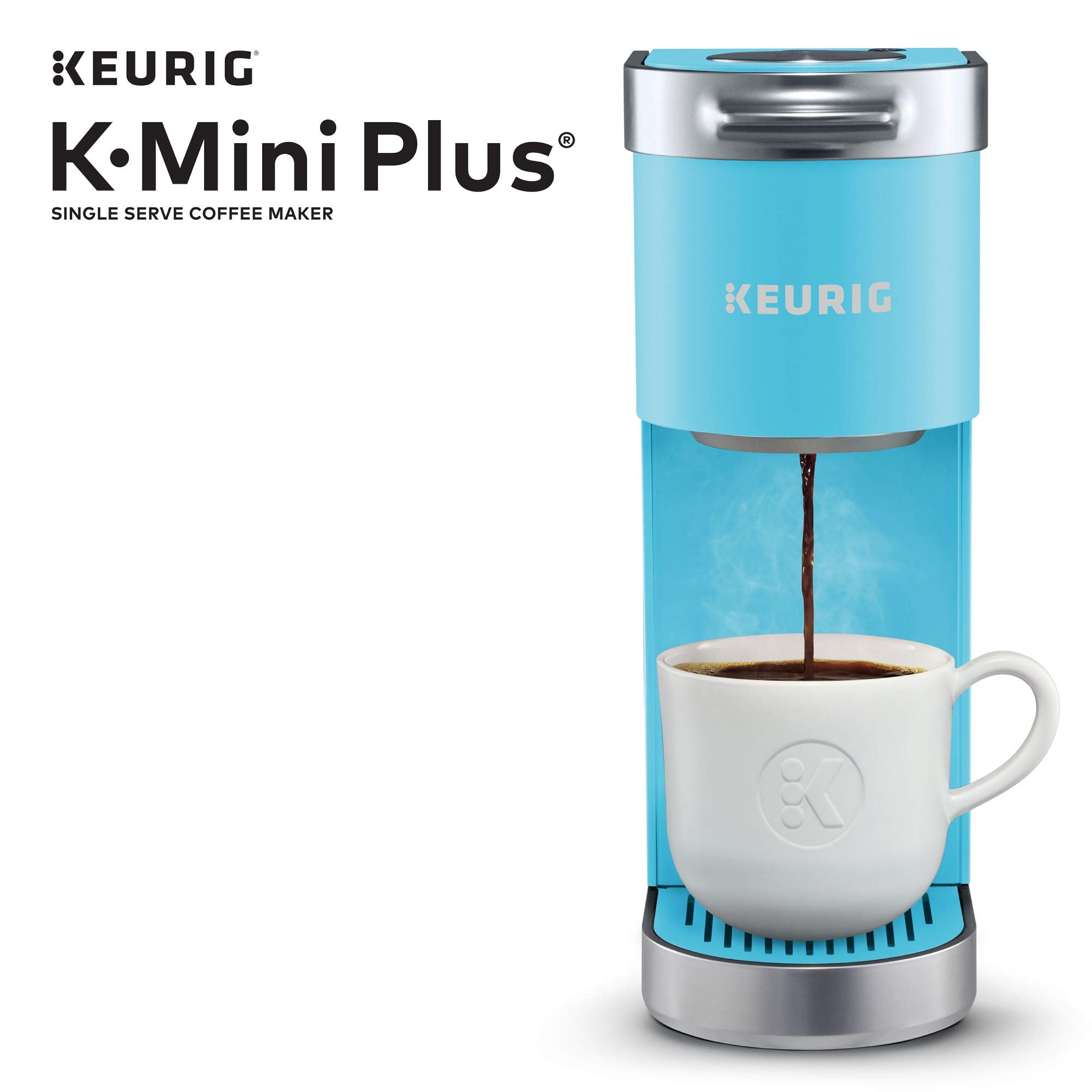 Keurig K-Mini Plus Single Serve K-Cup Pod Coffee Maker, Cool Aqua