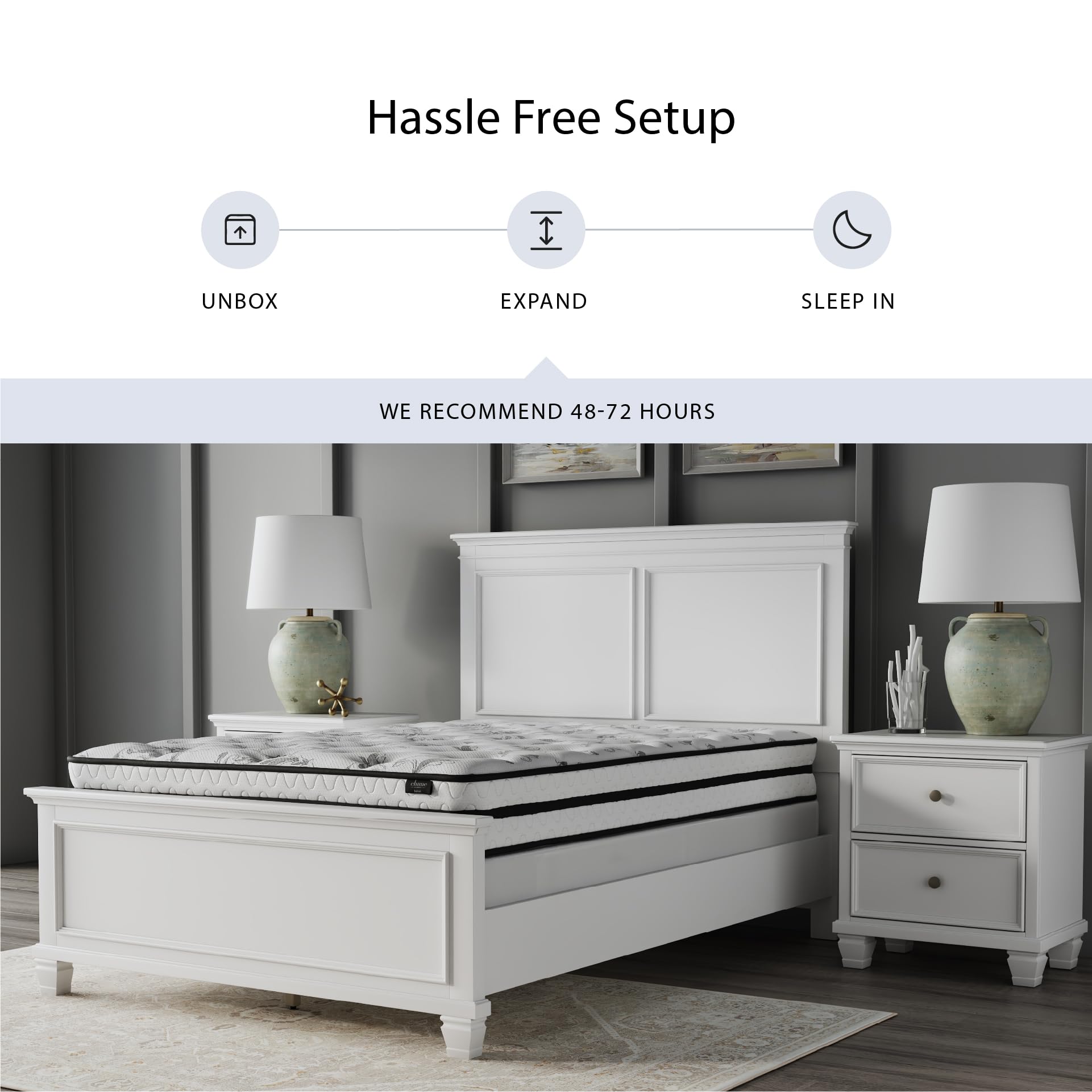 Signature Design by Ashley Full Size Chime 8 Inch Medium Firm Innerspring Mattress with Pressure Relief Quilt Foam