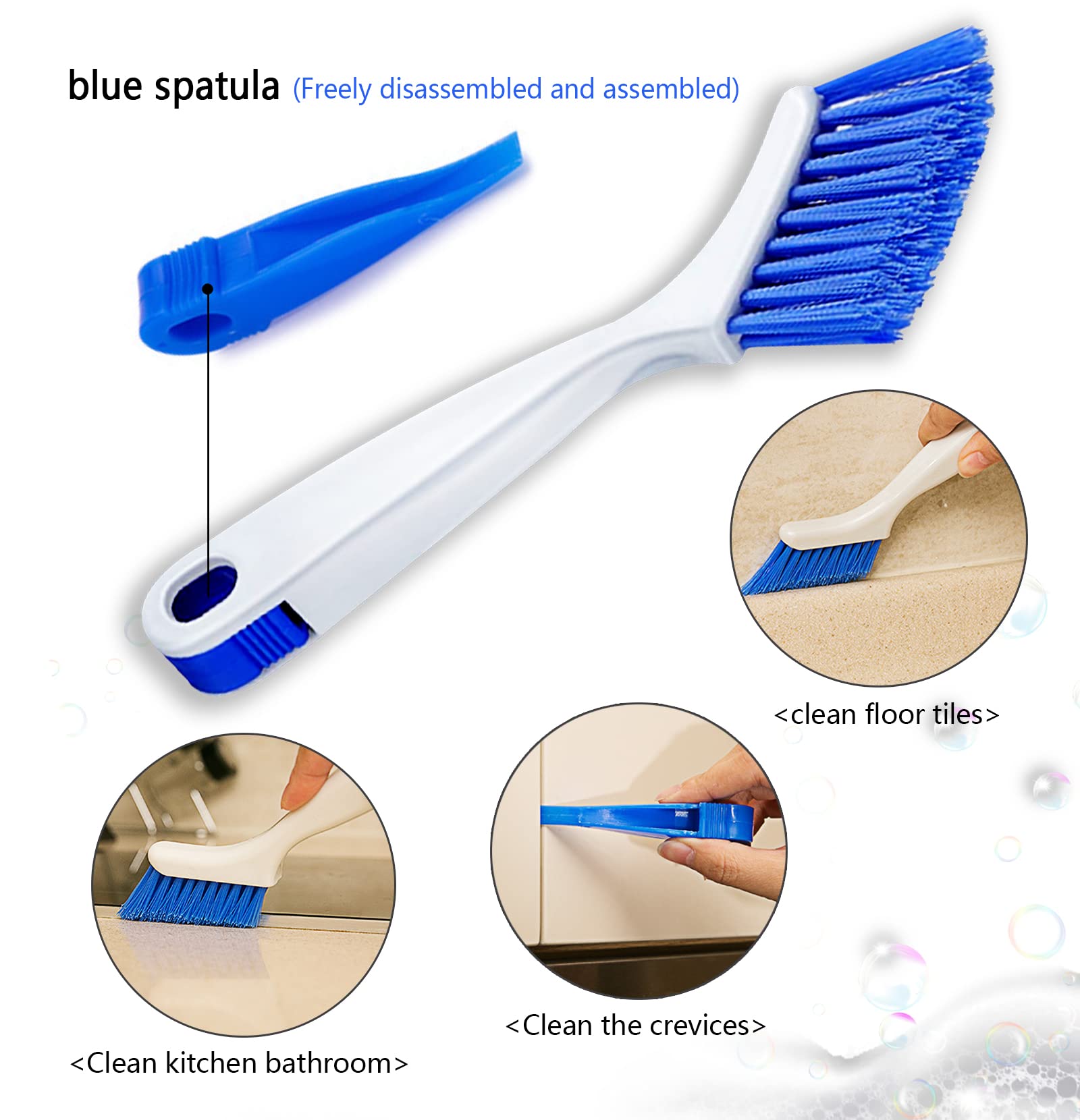 4Pcs Cleaning Brush Small Scrub Brush Kitchen Sink Bathroom Brushes, Sliding Door Or Window Track Cleaning Brush With Dustpan