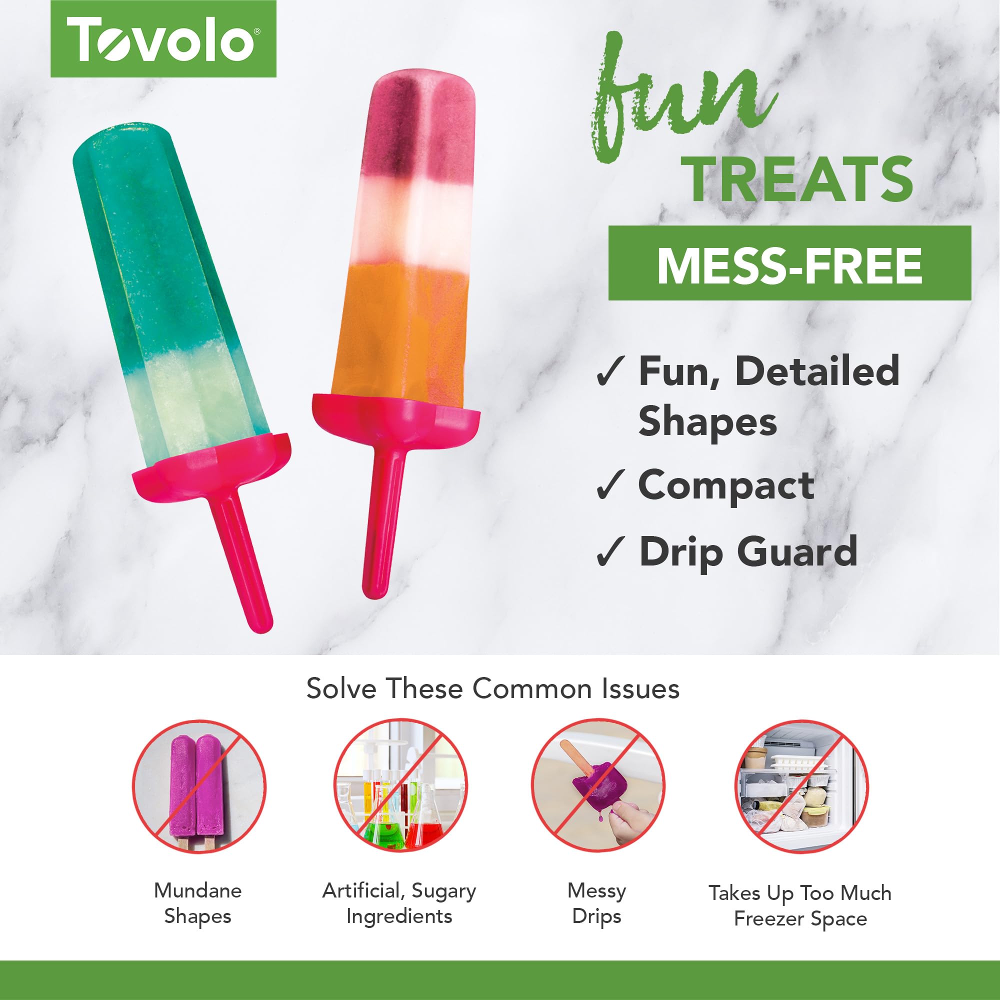 Tovolo Star Ice Pop Molds, Popsicle Makers, Set Of 6, Pink