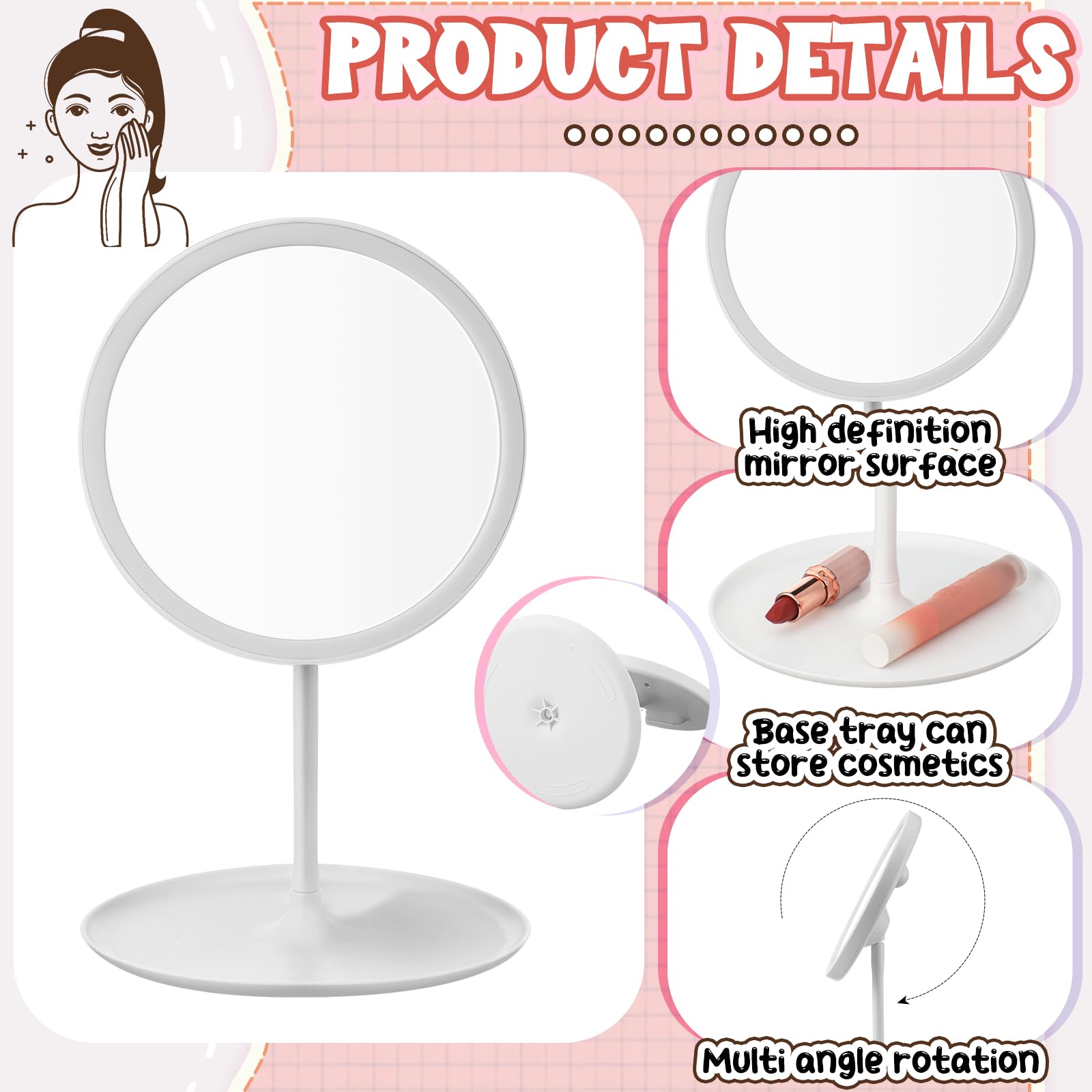 Doublefill 6 Pcs Spa Party Mirror Spa Party Supplies Sleepover Party Favors Makeup Mirror For Spa Sleepover Slumber Birthday Par