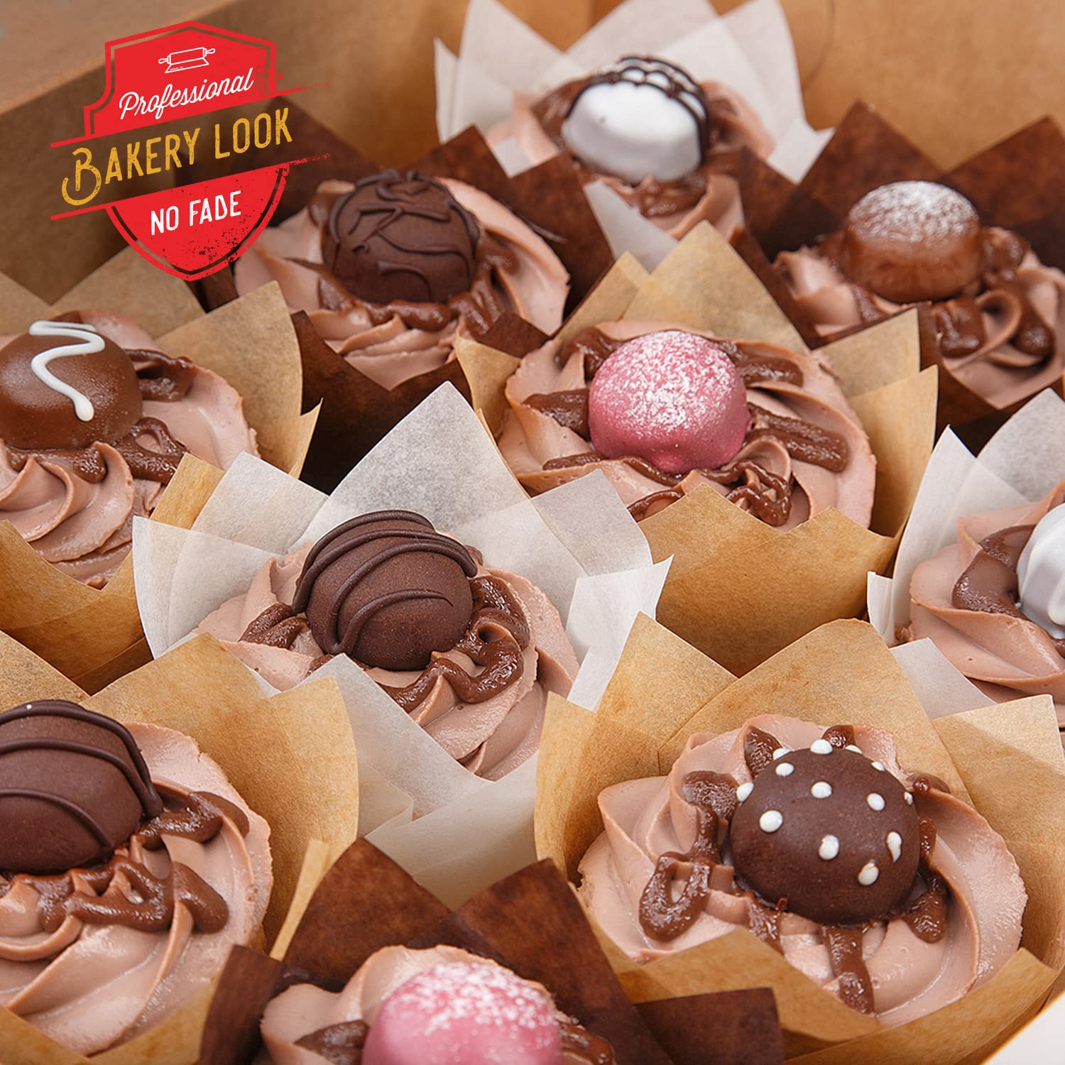 Tulip Cupcake Liners, Muffin Liners For Baking By Bakers Signature - 150Pcs Of Parchment Paper Cups Cupcake Wrappers - Perfect S