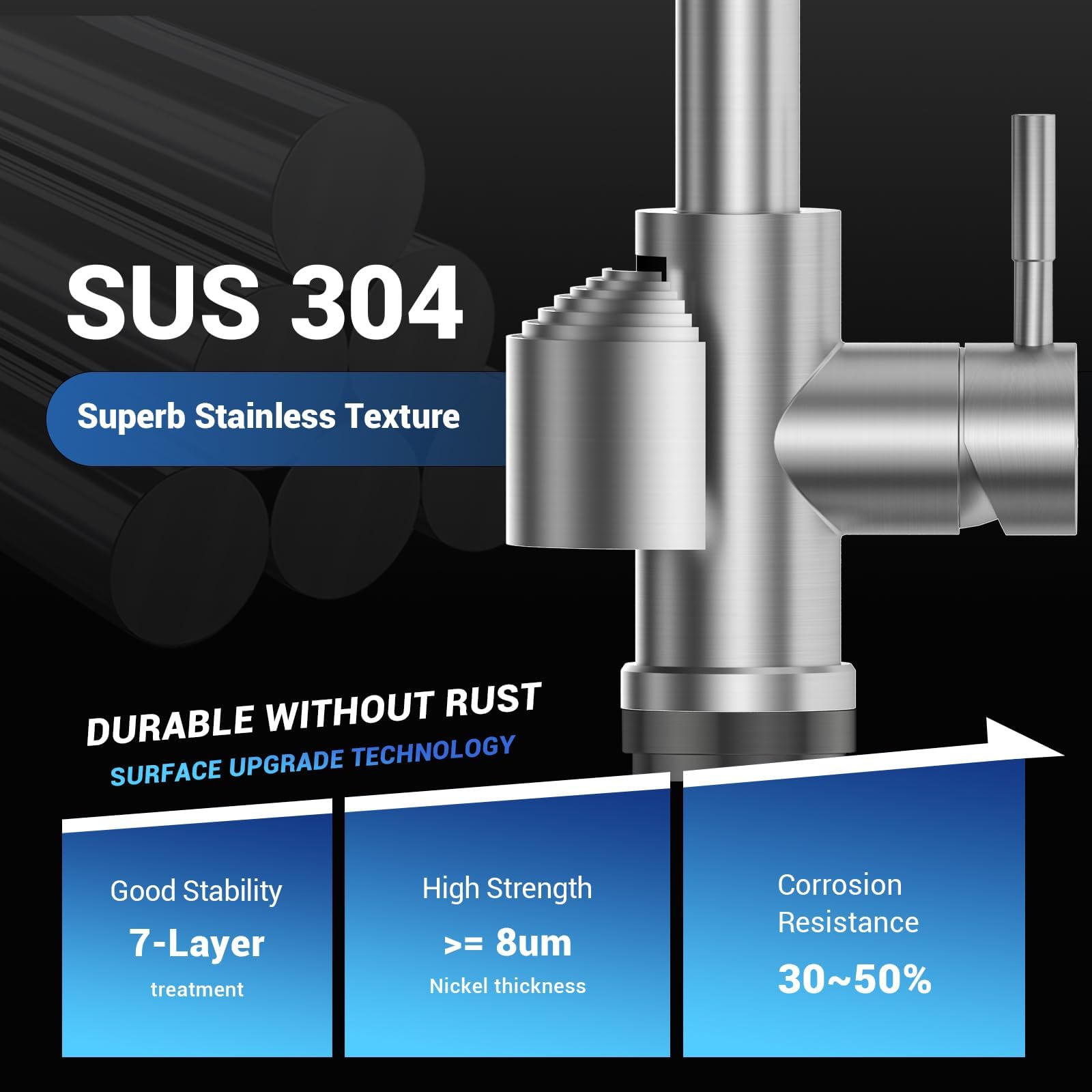 Dayone Touchless Kitchen Sink Faucet With Pull Down Sprayer And Soap Dispenser, Stainless Steel Motion Sensor Touch Faucet For K