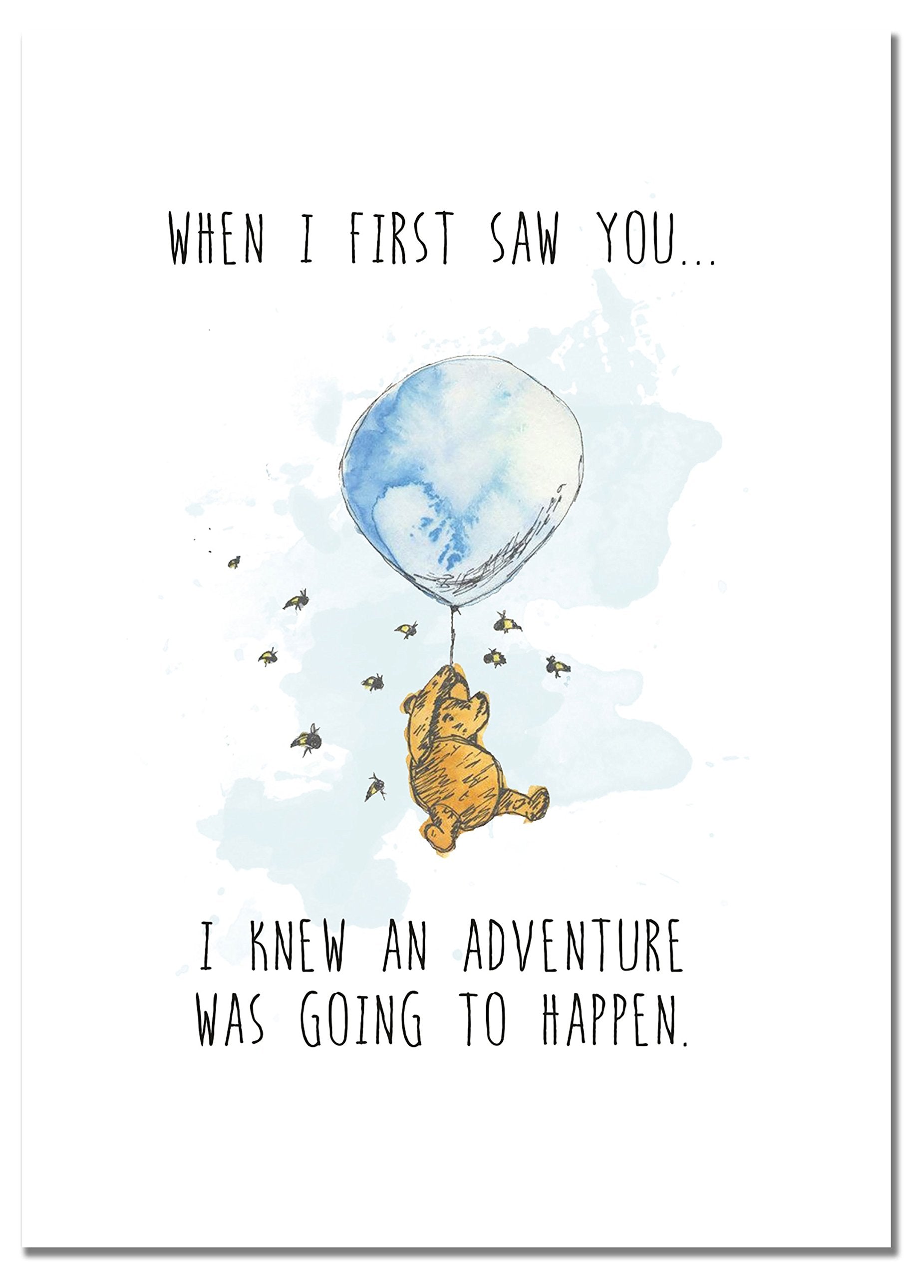 Winnie the Pooh Classic Art Prints - Set of 4 Wall Art Decor Photos Nursery Bedroom Playroom (5 inches x 7 inches)