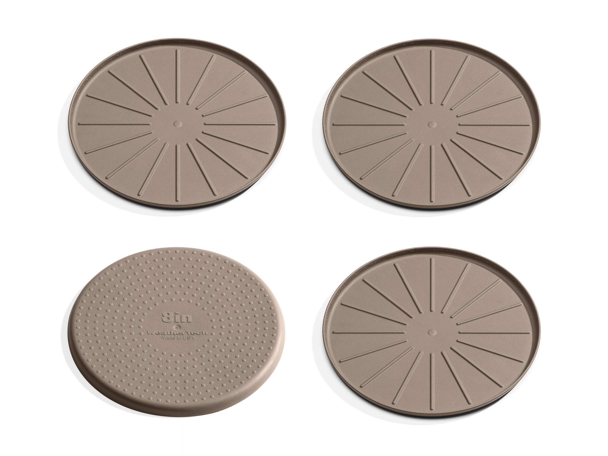 Weathertech 8'' Coasters For Home Surfaces, Anti-Skid, No-Slip Knibs - Set Of 4, Tan - (8A8Csttn)
