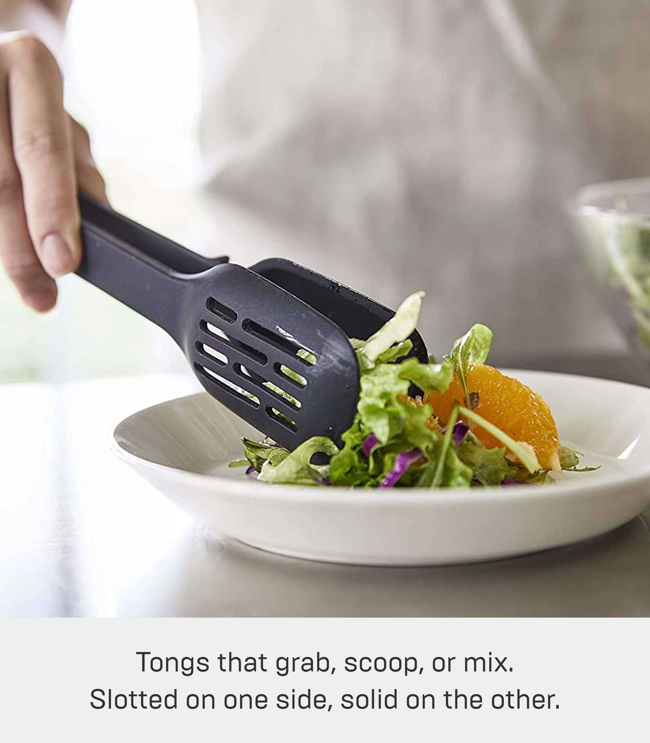 Yamazaki Home Tower Silicone Tongs - Tongs - Silicone, Black