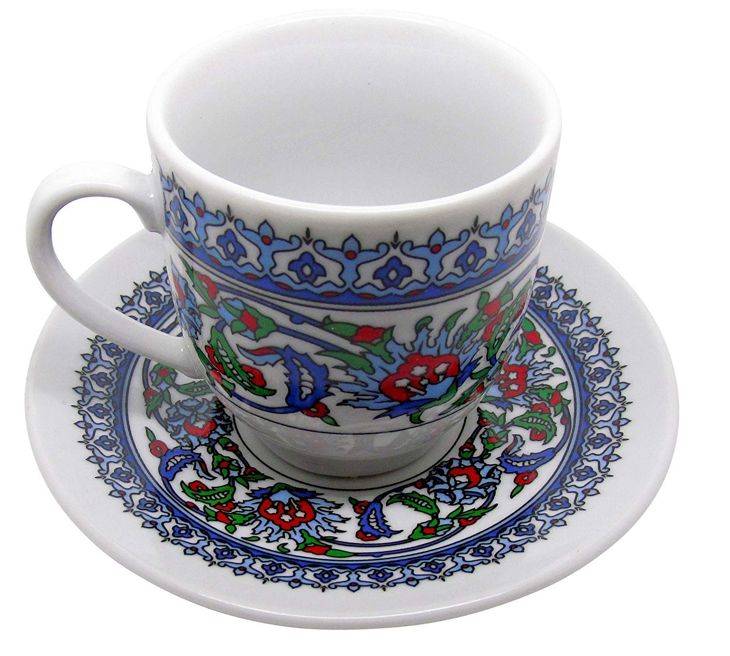 Turkish Coffee Cup And Saucer (6 Sets) 12 Pieces