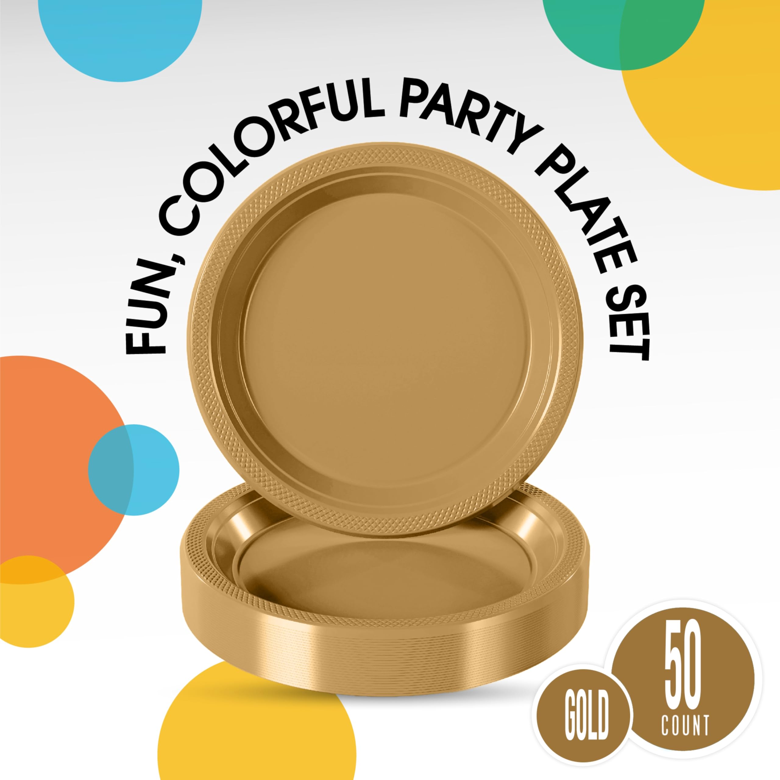Exquisite Gold Plastic Plates For Party 9 Gold Disposable Plates For Party Supplies 50 Pcs Disposable Dinner Plate Heavy Duty