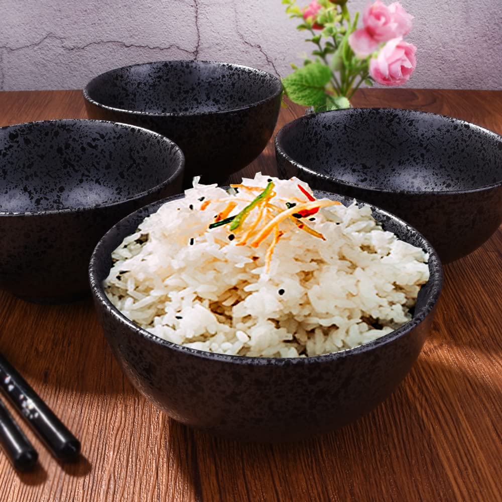 Japanese Rice Bowls Set Of 4, Ceramic Rice Bowls For Rice Soup, 4.5'' Rice Bowls