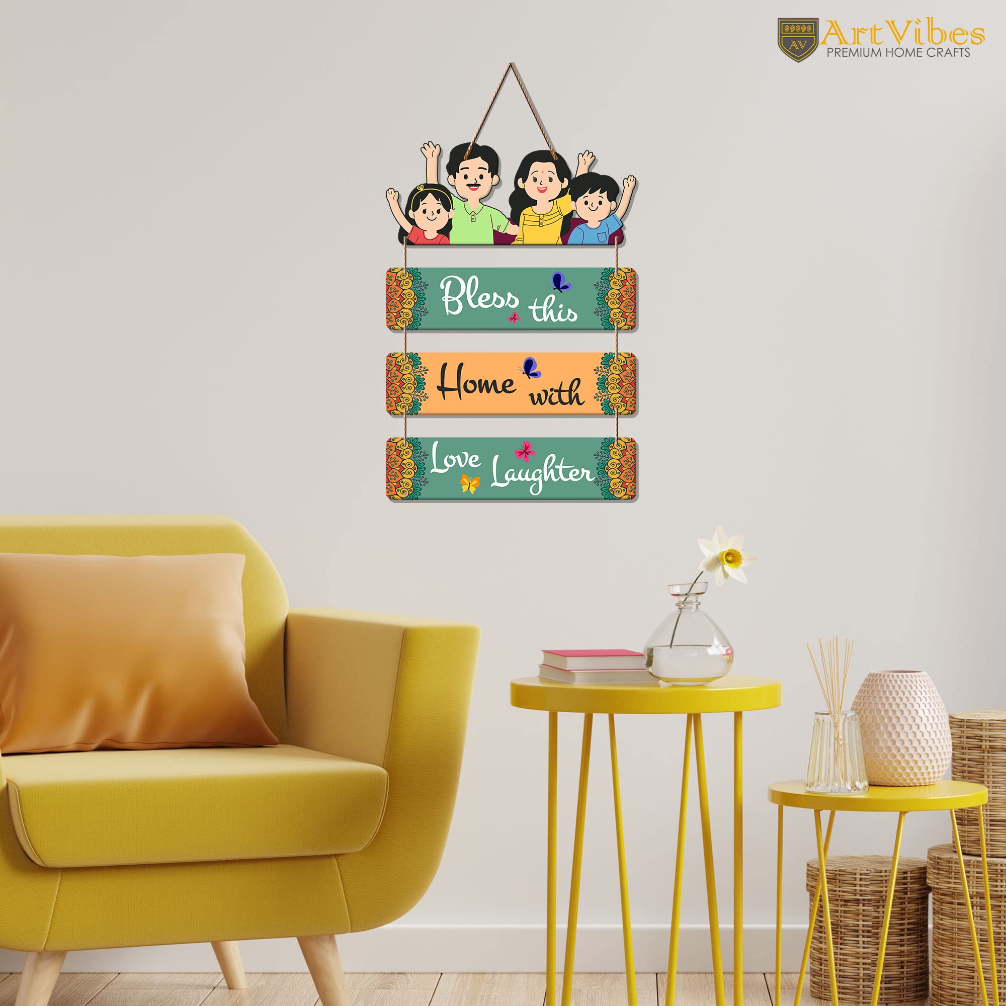 Artvibes Home Quote Decorative Wall Art MDF Wooden Hanger for Living Room | Bedroom | Gift | Wood Art Hanging For Home Decoratio