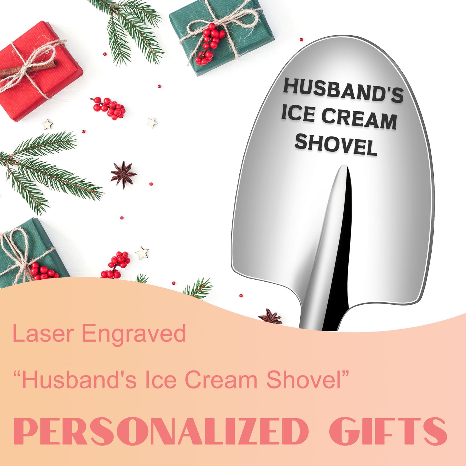 Genlge Husband Gifts Funny Gifts For Husband Birthday Wedding Anniversary Valentines Day Novelty Husband'S Ice Cream Shovel Spoo