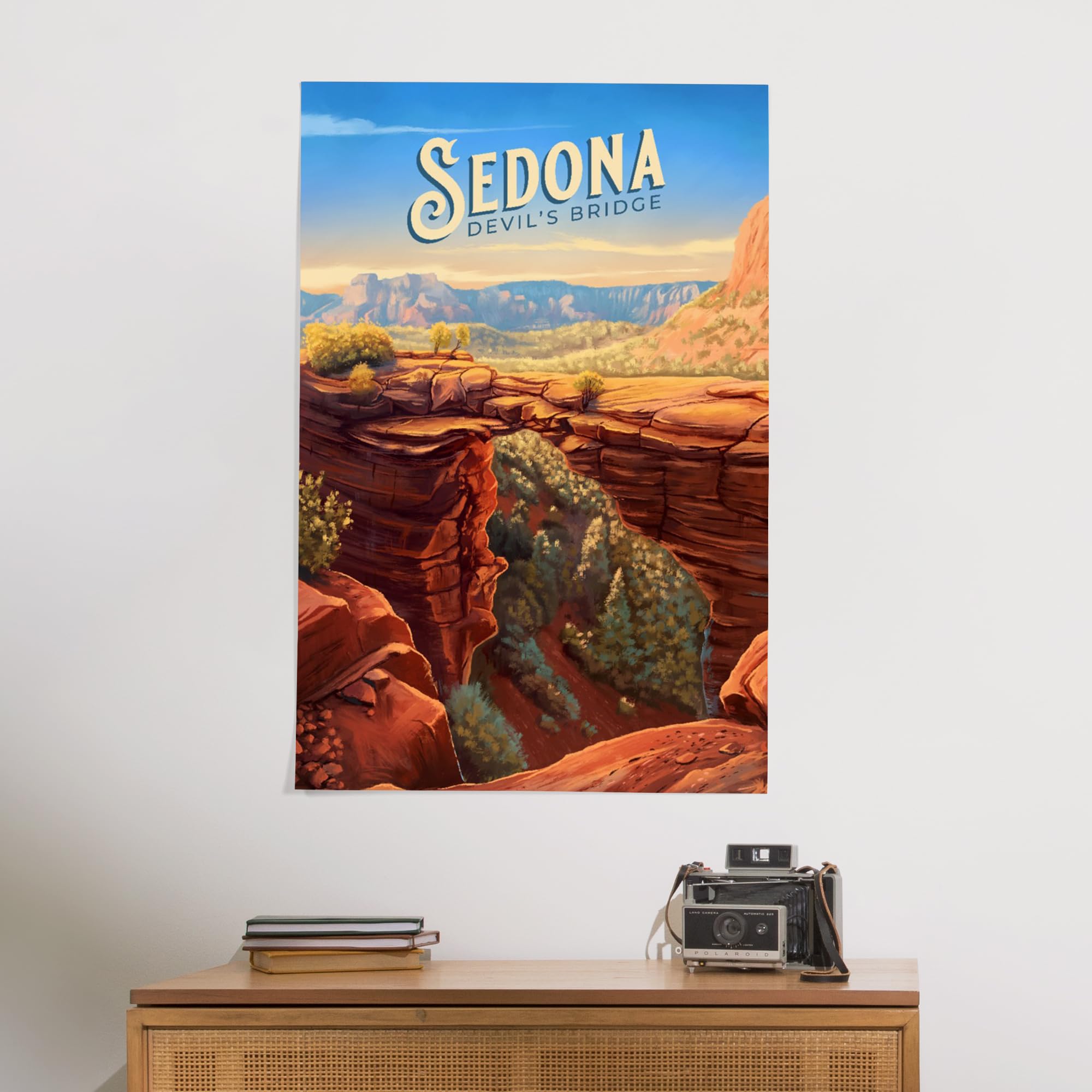 Lantern Press 24X36 Inch Giclee Art Print Wall Decor, Sedona, Arizona, Devil 'S Bridge, Oil Painting