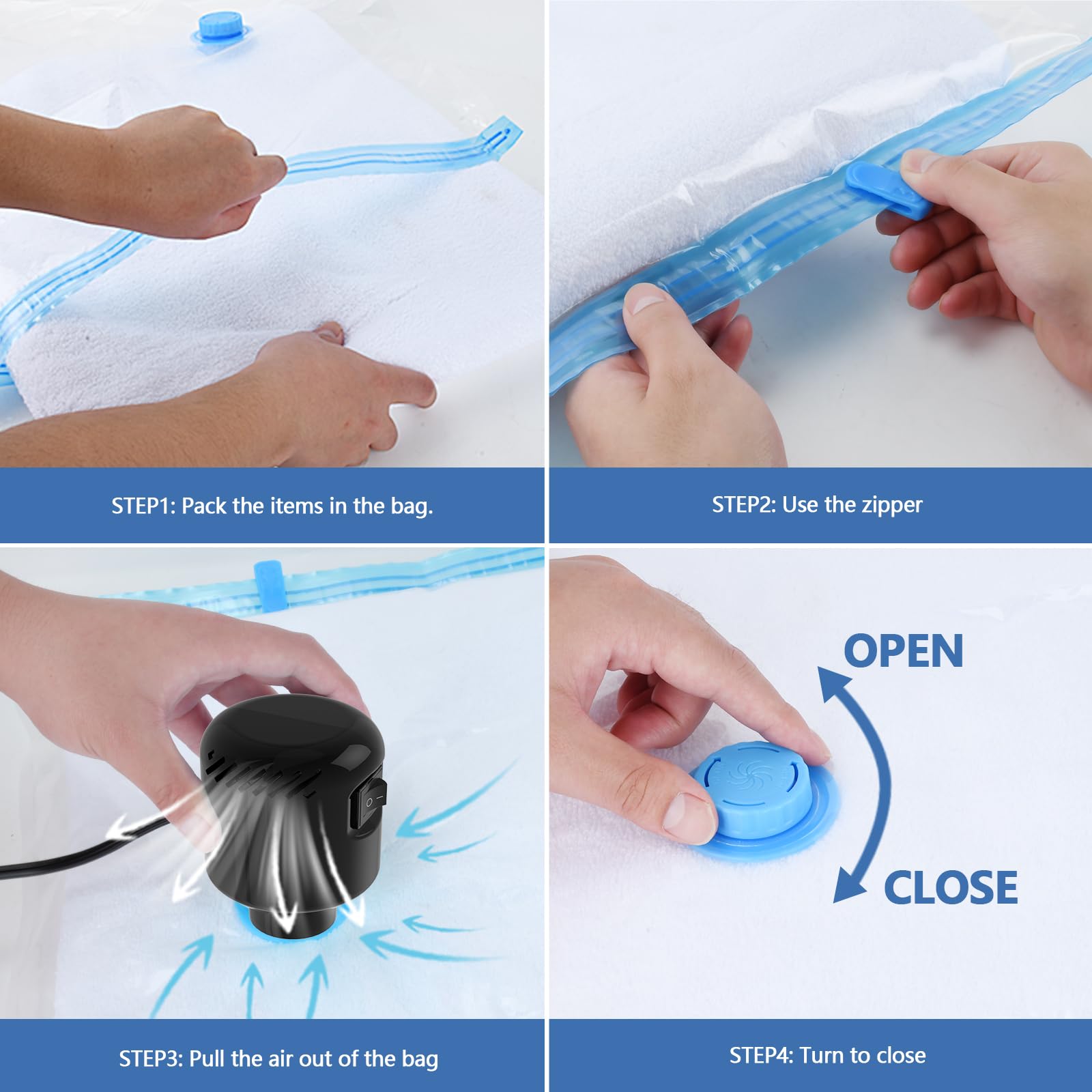 Electric Air Pump For Vacuum Storage Bags Space Saver Vacuum Storage Bag Pump For Compression Clothing, Portable Vacuum Pump