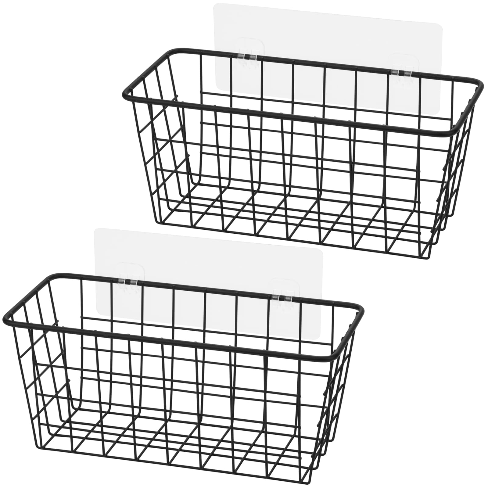 Toplife Adhesive Hanging Wall Baskets,Kitchen Cabinet Door Organizer 2 Pack