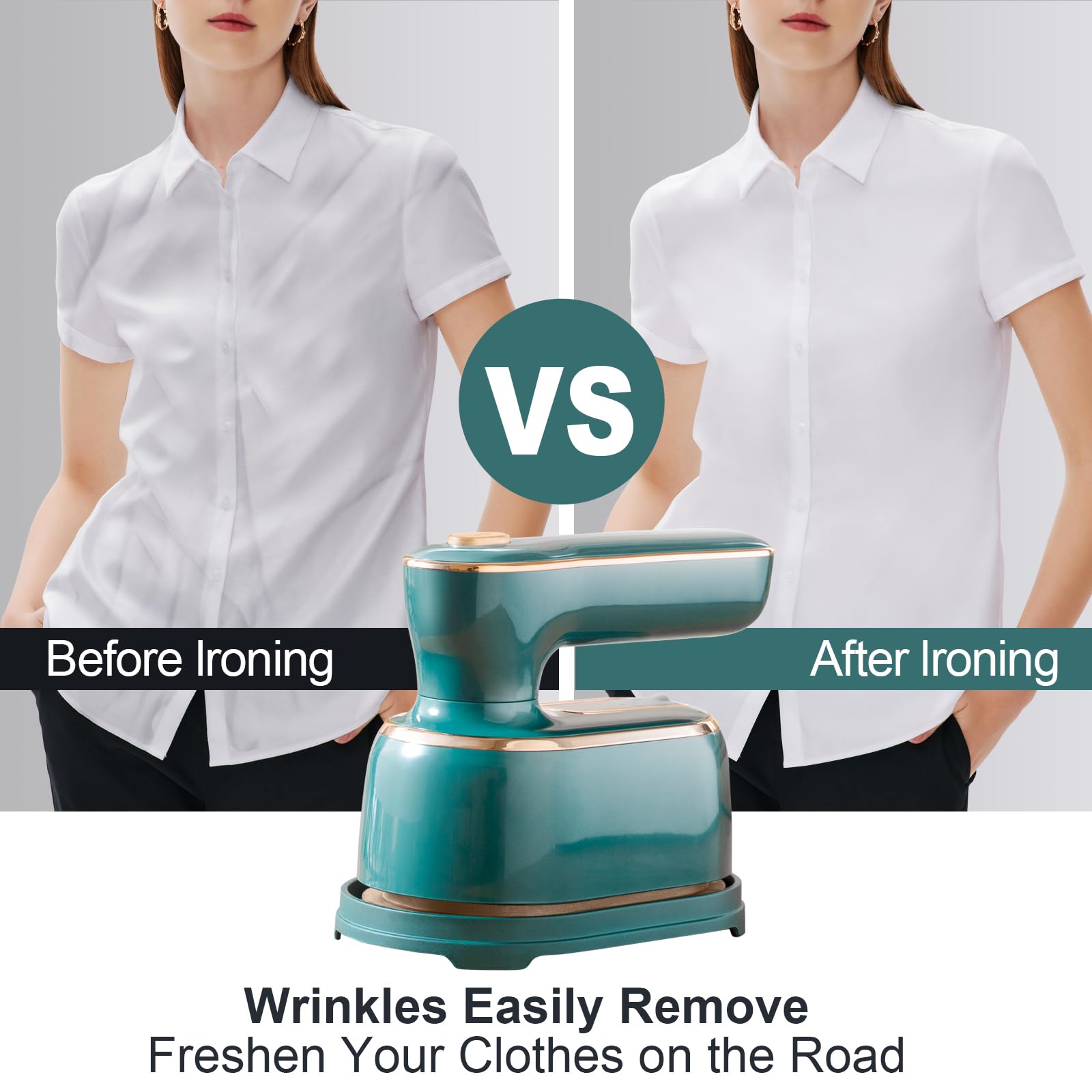 Travel Steamer For Clothes -1000W Small Steam Irons Foldable For Wrinkle Removal, Compact & Light Weight, Portable Mini Steamer