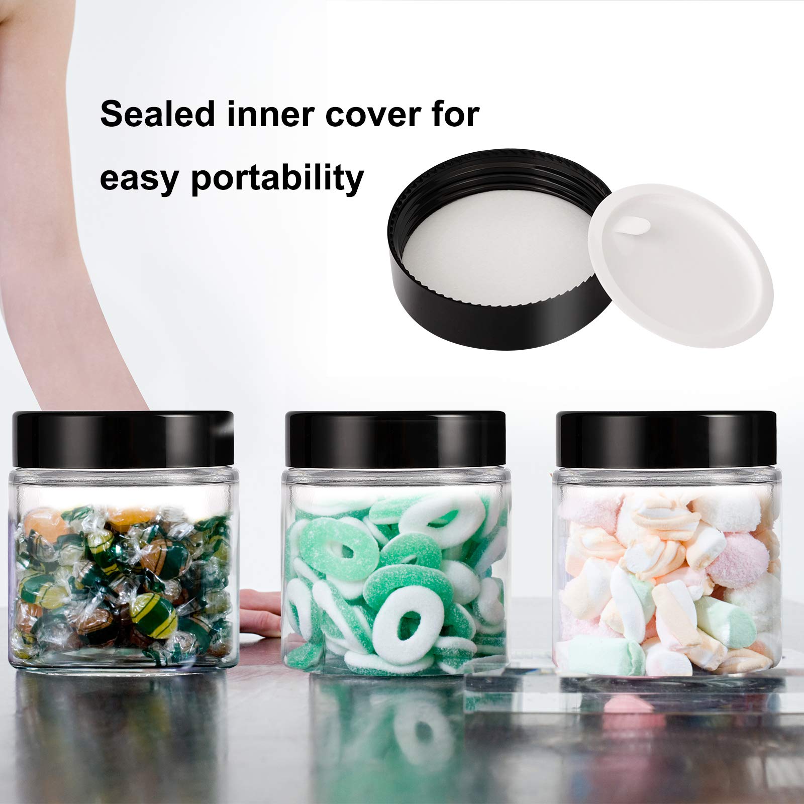 15 Pack 4 Oz Clear Glass Jars With Lids, Round Empty Containers For Scrubs, Lotions, Cosmetic, Ointments And Butters, Travel Sto