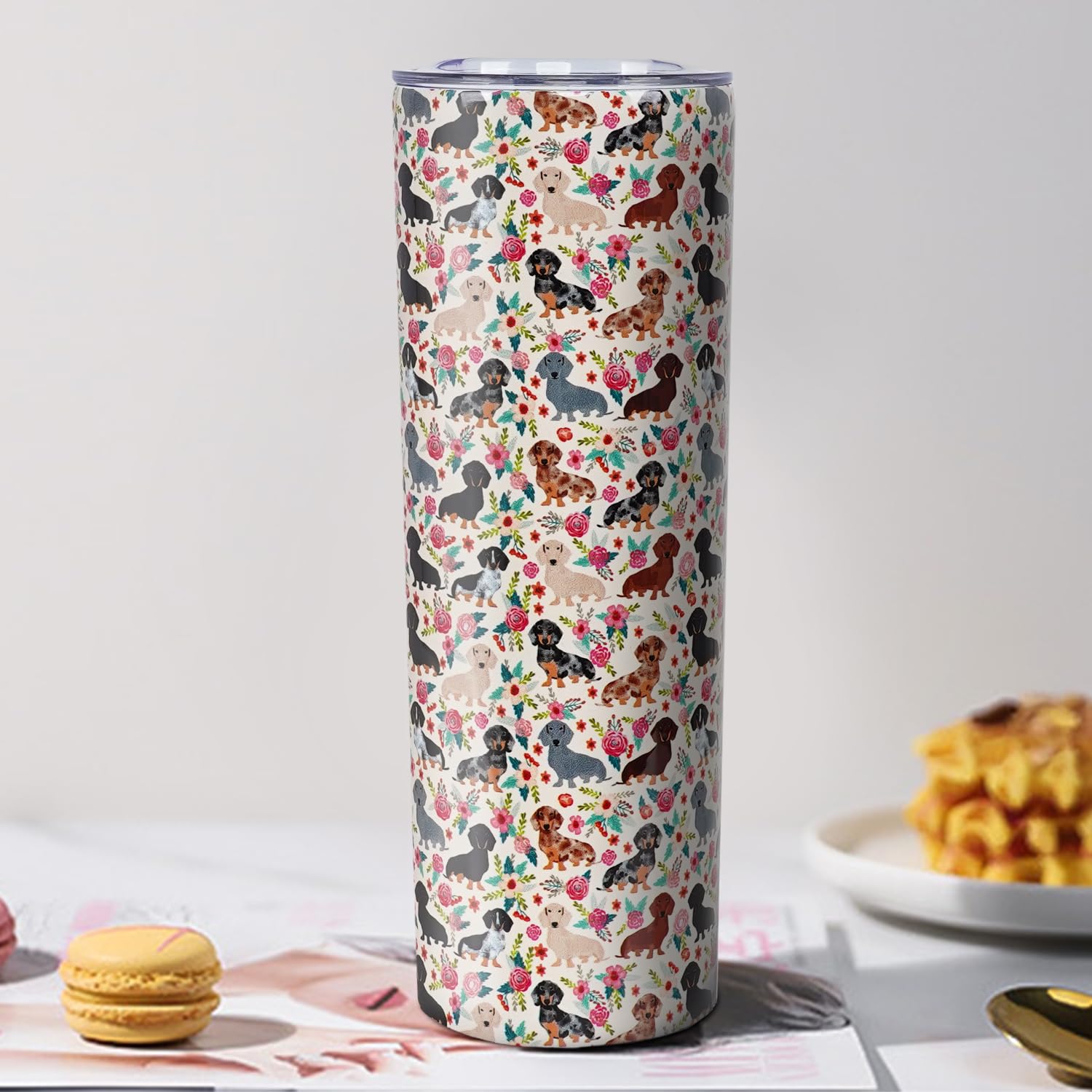 Baiheyi Dachshund Gifts - Dachshund Gifts For Women - Dachshund Insulated Tumblers With Straw And Lid 20 Oz - Dachshund For Dog