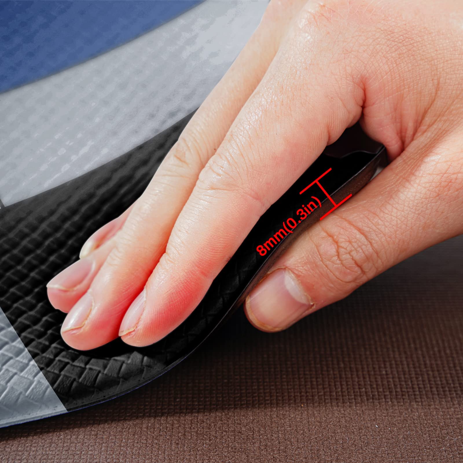 FNLNDO Blue Black Grey White Kitchen Rugs and Mats Set of 2 Modern Abstract Art Cushioned Anti Fatigue Kitchen Rugs Set Geometric Non-Skid Washable Kitchen Mats for Kitchen Sink Laundry