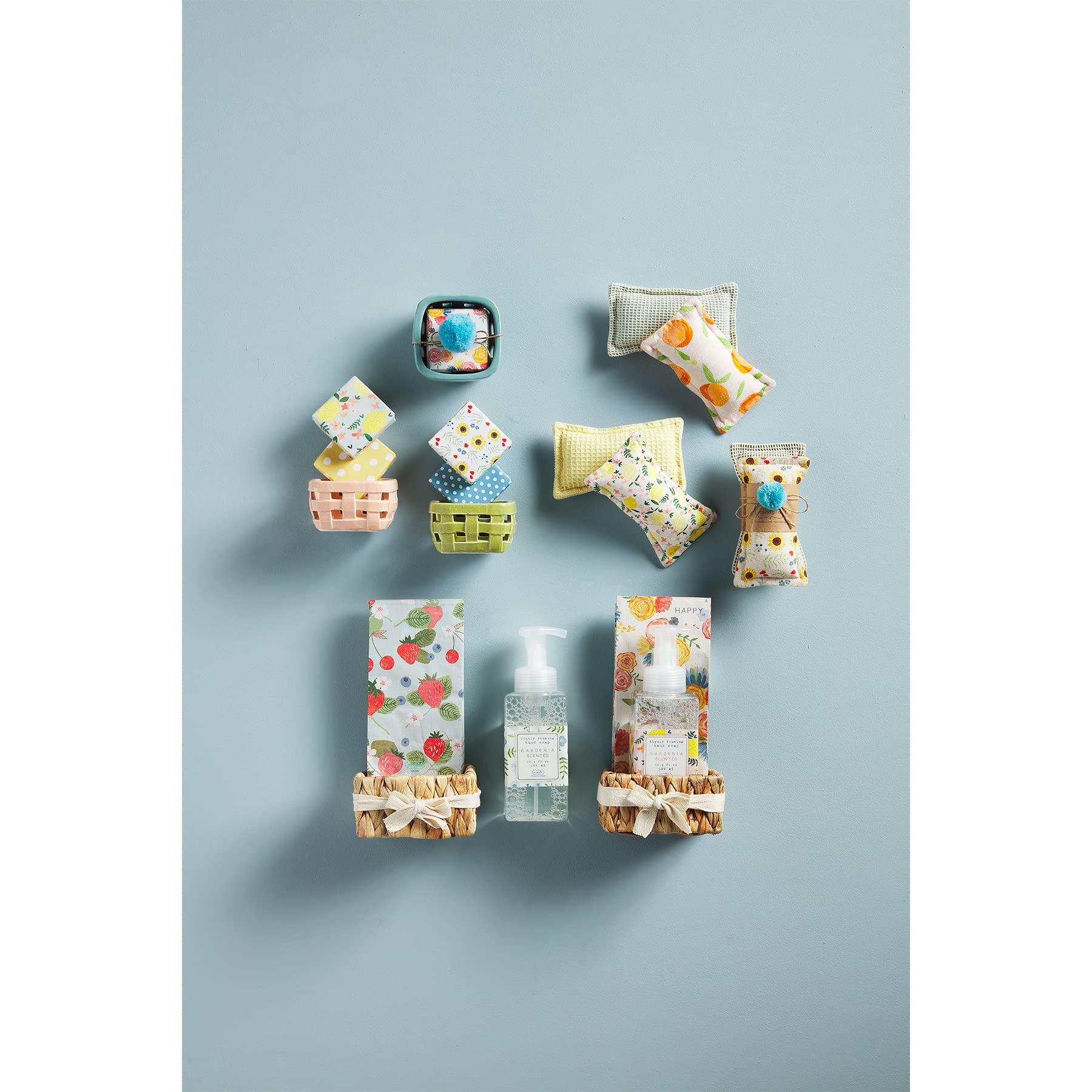 Mud Pie Fabric Sponge Set, Lemon, 5.75'' X 3.25''