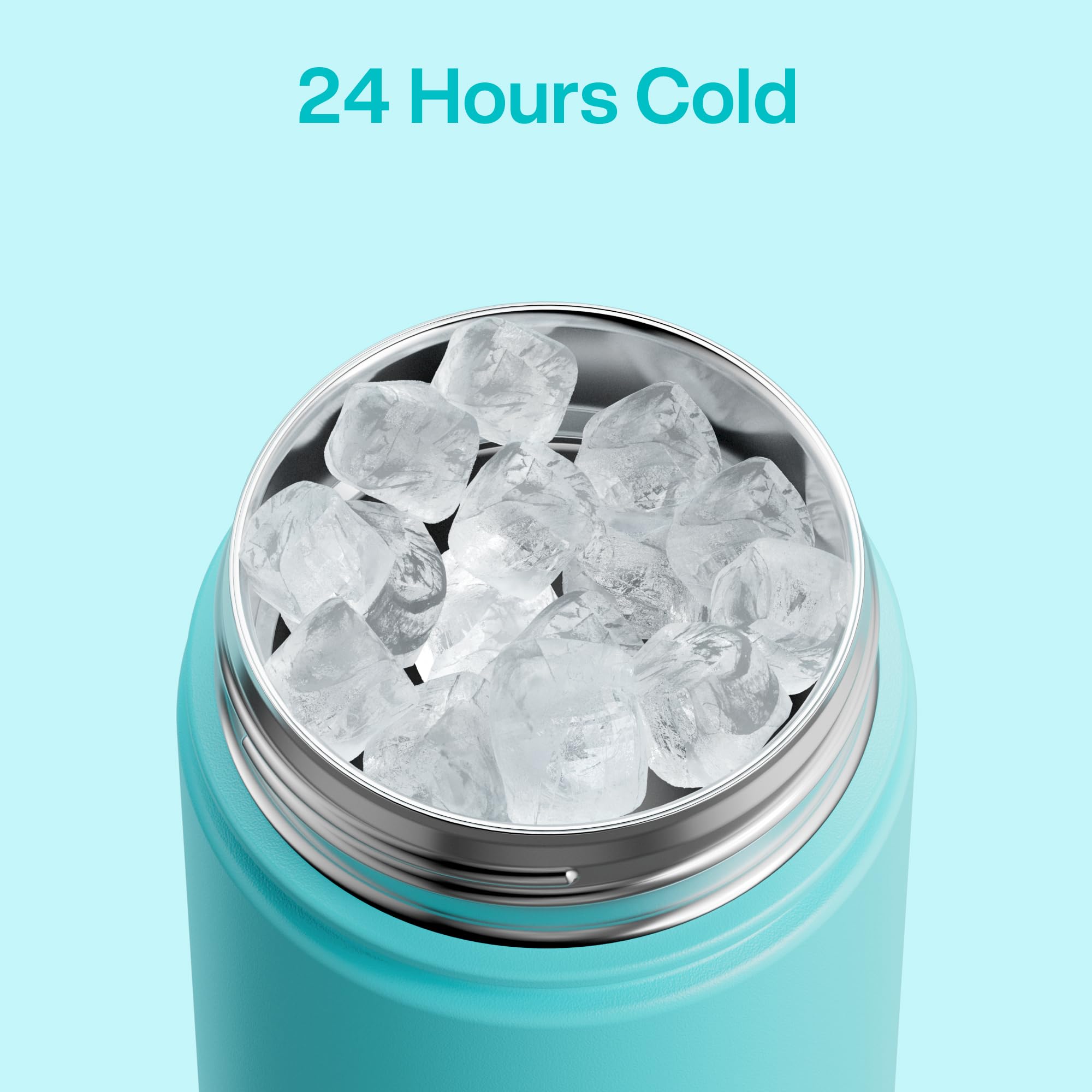 ENCOOL Insulated Water Bottle with Straw Stainless Steel Water Bottle, Leak-Proof, BPA-Free, Double Wall Vacuum Keeps Cold for 2