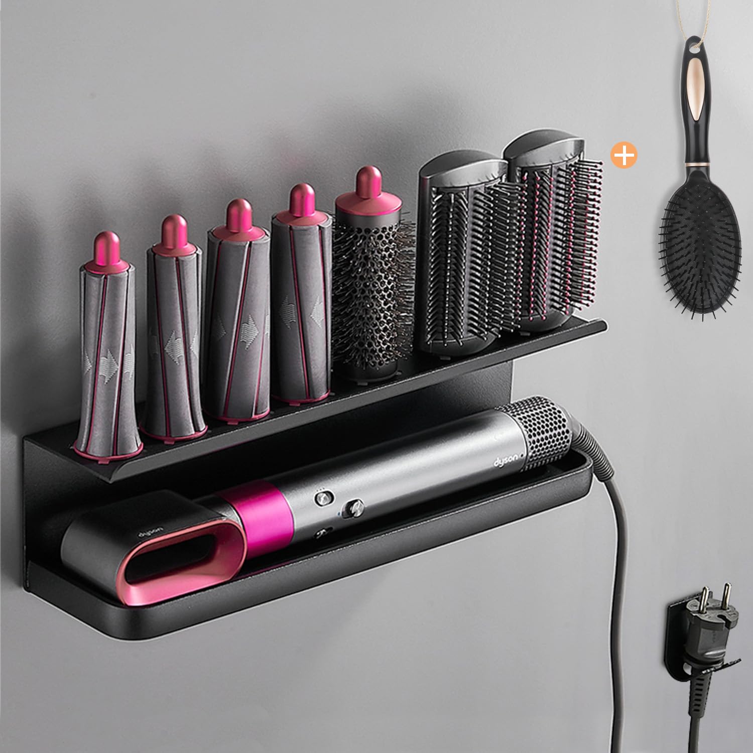 Yimerlen Wall Mounted Storage Holder Compatible With Dyson Airwrap Storage Stand Rack For Bathroom Shelf Organizer Curling Iron