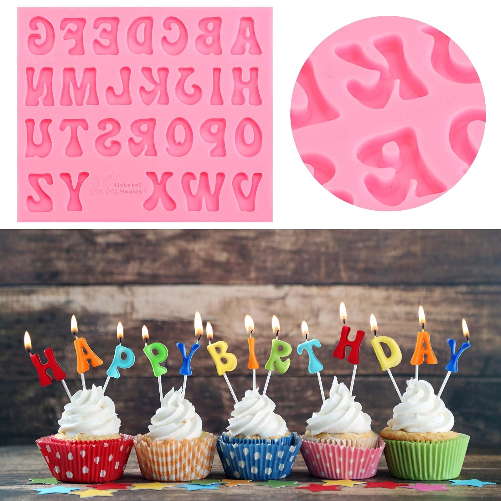 5 Pieces Small Letters Molds And Numbers Silicone Molds,0-9 Numbers, Uppercase And Lowercase Alphabet Baking Molds For Candy, Ch