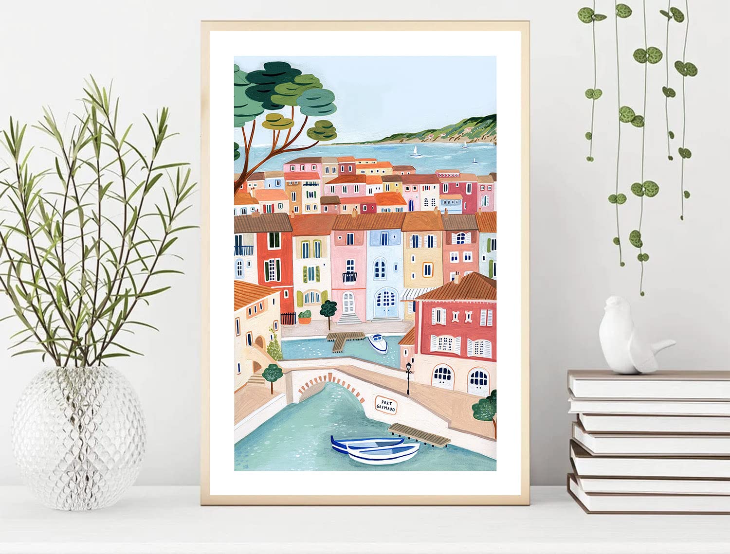 Nationcog French Riviera Art Print, Port Grimaud, France Wall Art France Travel Poster, Home Decor, Travel Gift, Travel Poster,