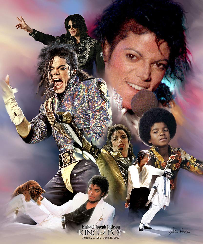 Wishum Gregory, King Of Pop, Art Print Poster, Paper Size 11'' X 8.5'' Image Size 10'' X 8''(4143S)