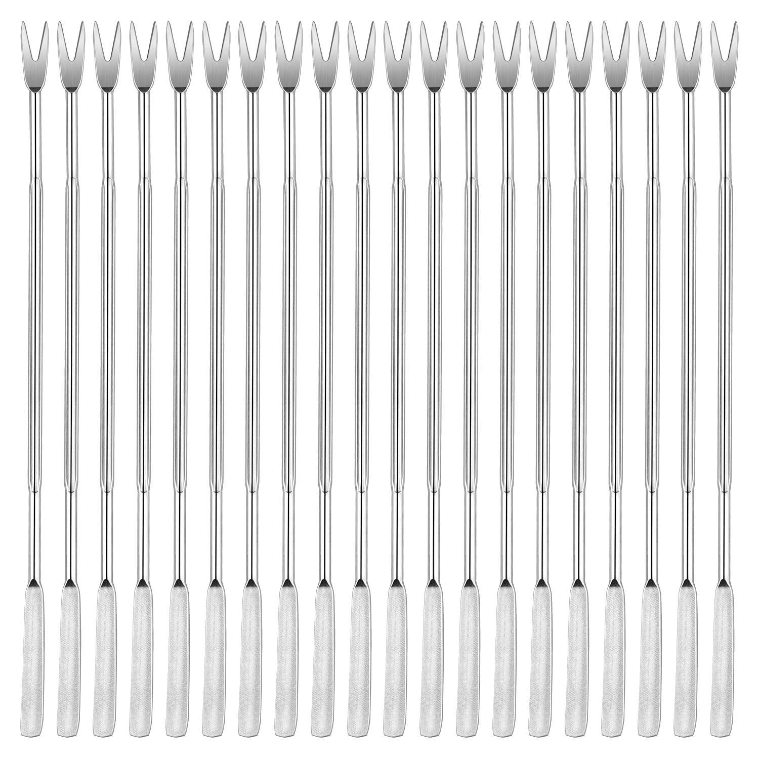 20 Pieces Stainless Steel Seafood Forks Picks- Silver