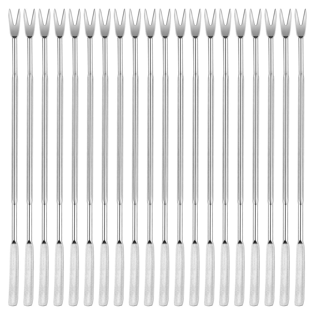 20 Pieces Stainless Steel Seafood Forks Picks- Silver