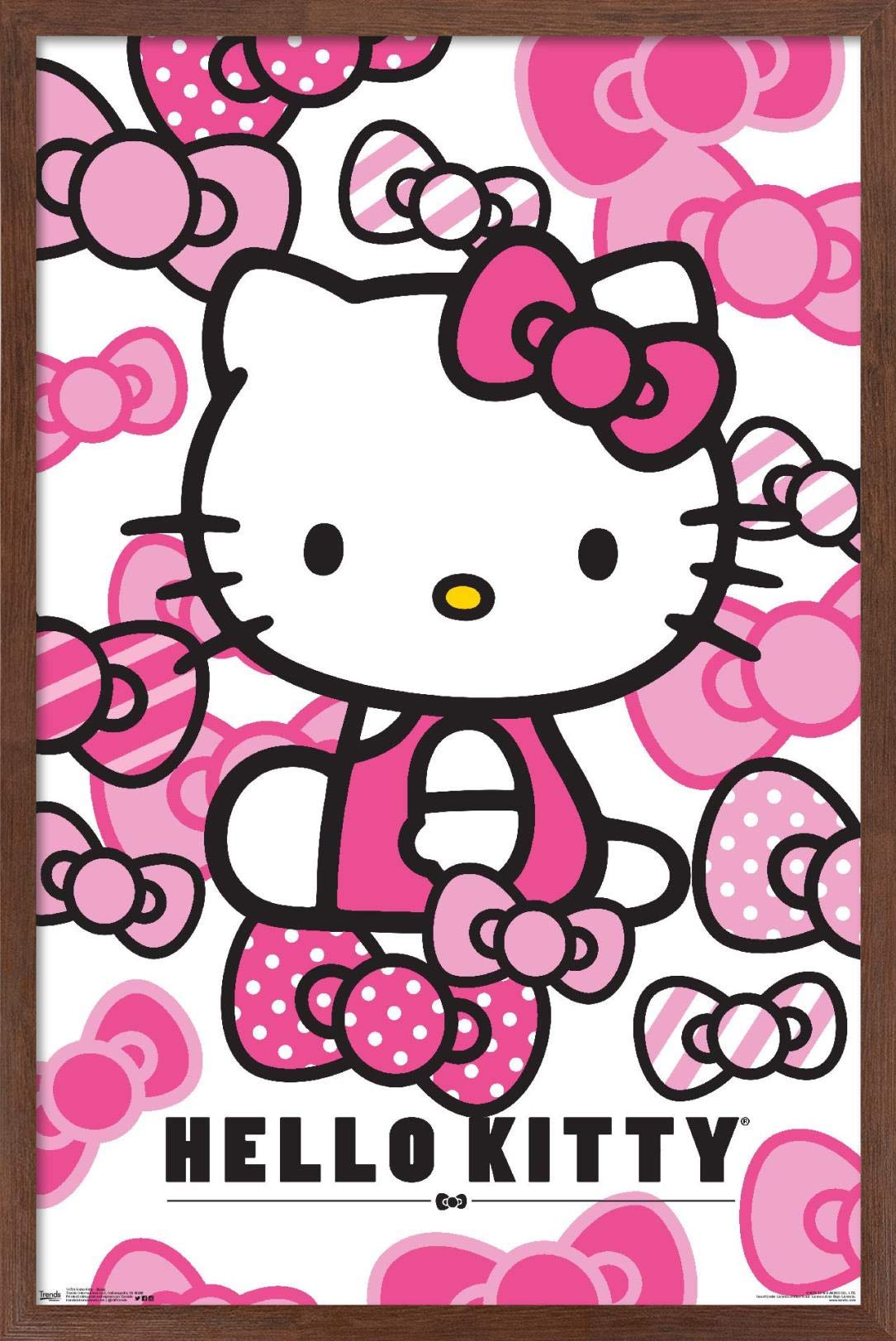 Trends International Hello Kitty - Bows Wall Poster, 22.375'' X 34'', Mahogany Framed Version