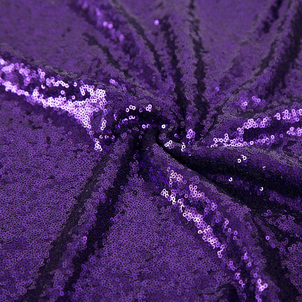 Jyflzq Purple Sequin Tablecloth 70 Round Sparkly Drape Table Cloths Table Cover Overlay For Wedding Birthday Party Baby Bridal S