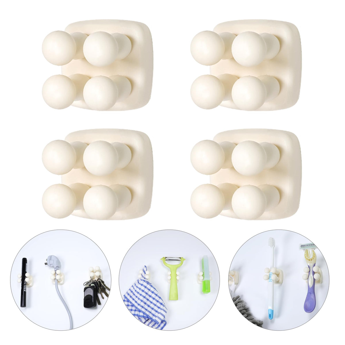 Silicone Toothbrush Holder Multi-Function Hook Waterproof Self Adhesive Single Toothbrush Hook Plug Holder For Wall For Hanging