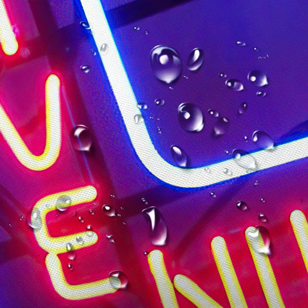 Unique Funny Shower Curtain For Bathroom, Fun Neon Signs Live Nudes Fabric Shower Curtains Set, Cool Design Restroom Decor Acces