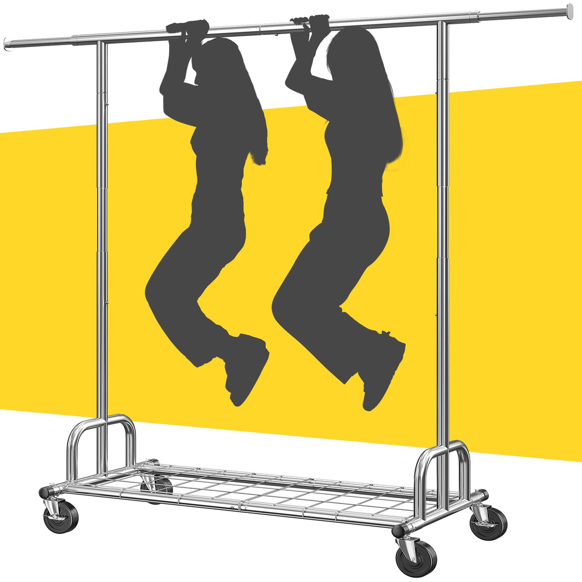 Raybee Clothes Rack Heavy Duty Clothing Rack Load 485Lbs Commercial Grament Rack Heavy Duty Rolling Clothes Racks For Hanging Cl