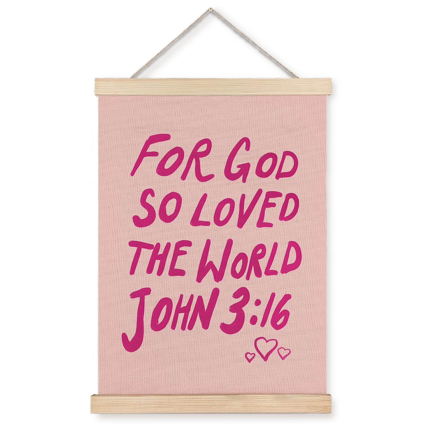 Supwhd Christian Wall Decor, Trendy Preppy Pink Bible Verse Wall Art With Wooden Poster Hanger, Pink Wall Decor, Preppy Wall Dec