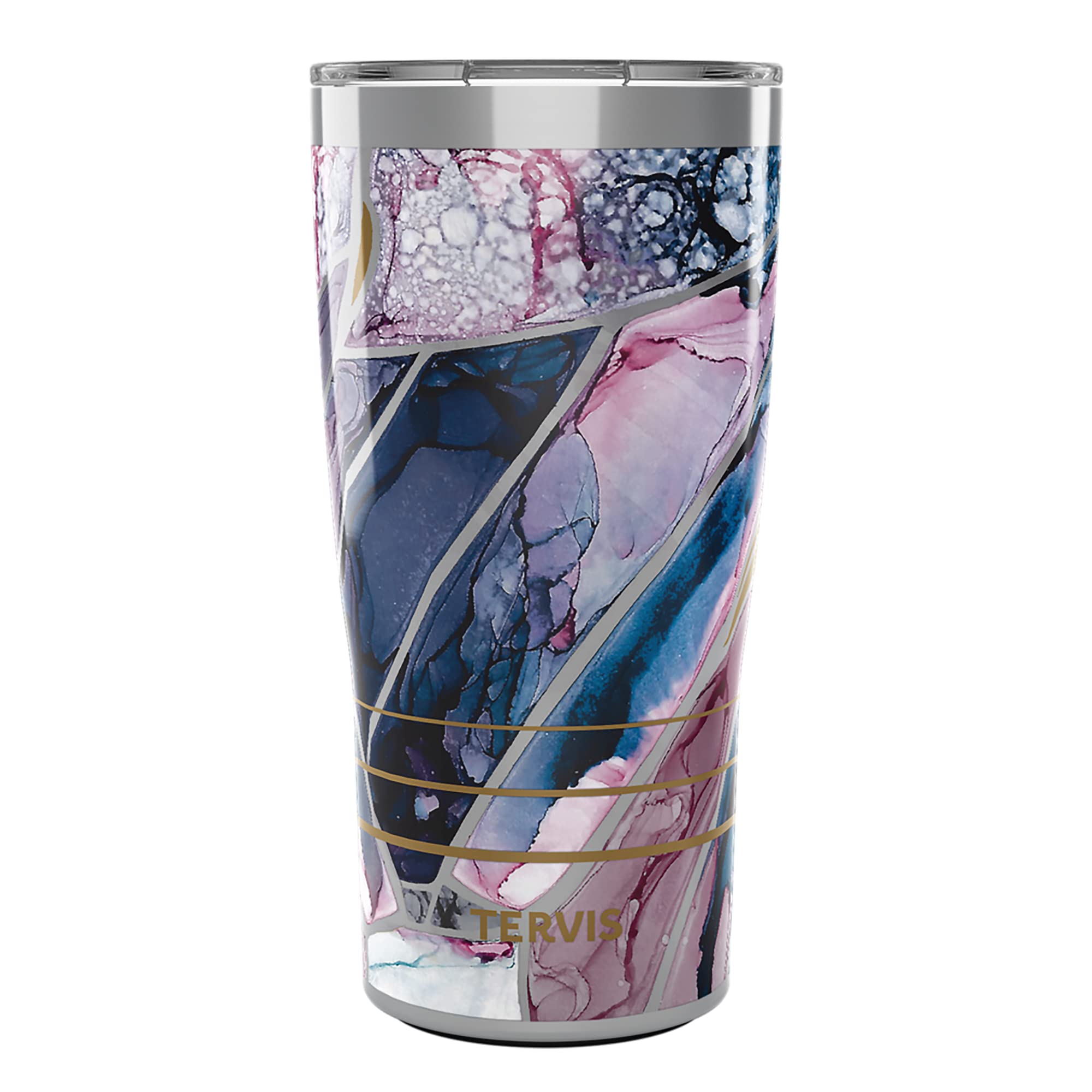Tervis Traveler Inkreel Butterfly Wing Triple Walled Insulated Tumbler Travel Cup Keeps Drinks Cold & Hot, 20oz, Stainless Steel