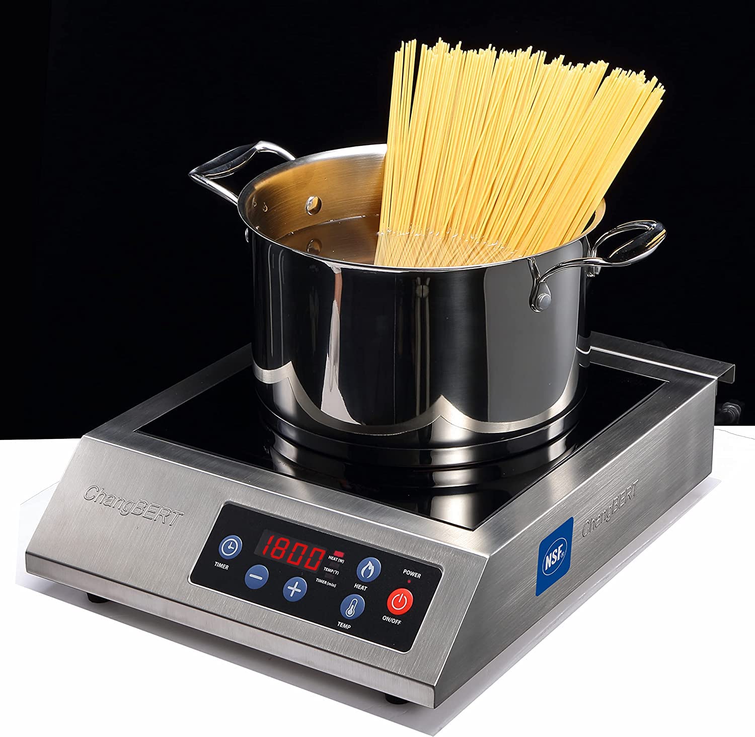 Changbert Induction Cooktop 1800W Nsf Certified Commercial Grade Durable Countertop Burner Pro Chef Professional 18/10 Stainless
