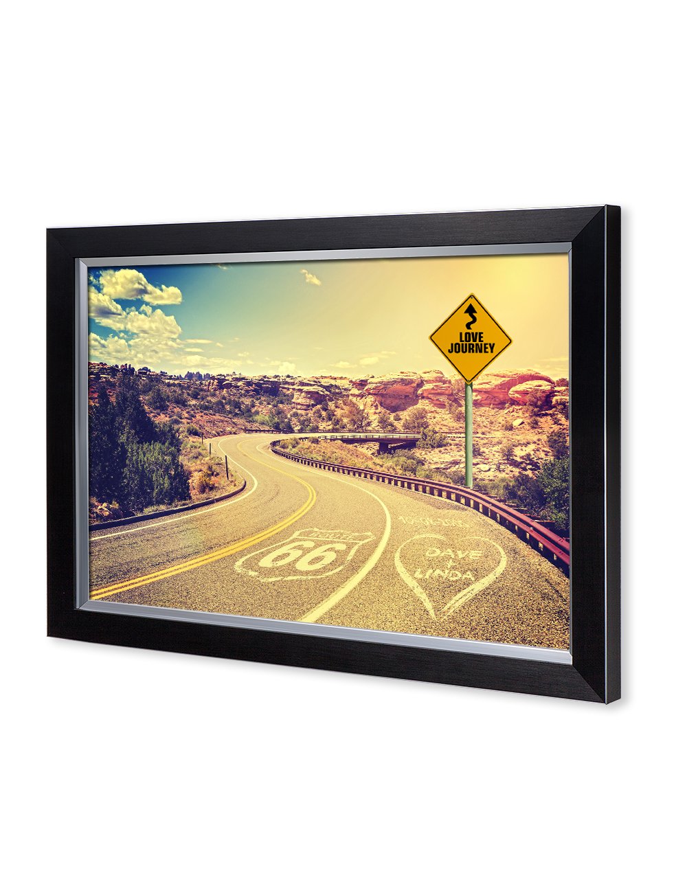 Ipic - Love Journey Personalized Framed Artwork For Romantic Anniversary And Wedding Gifts; Picture Size: 30X20, Framed Size: 33