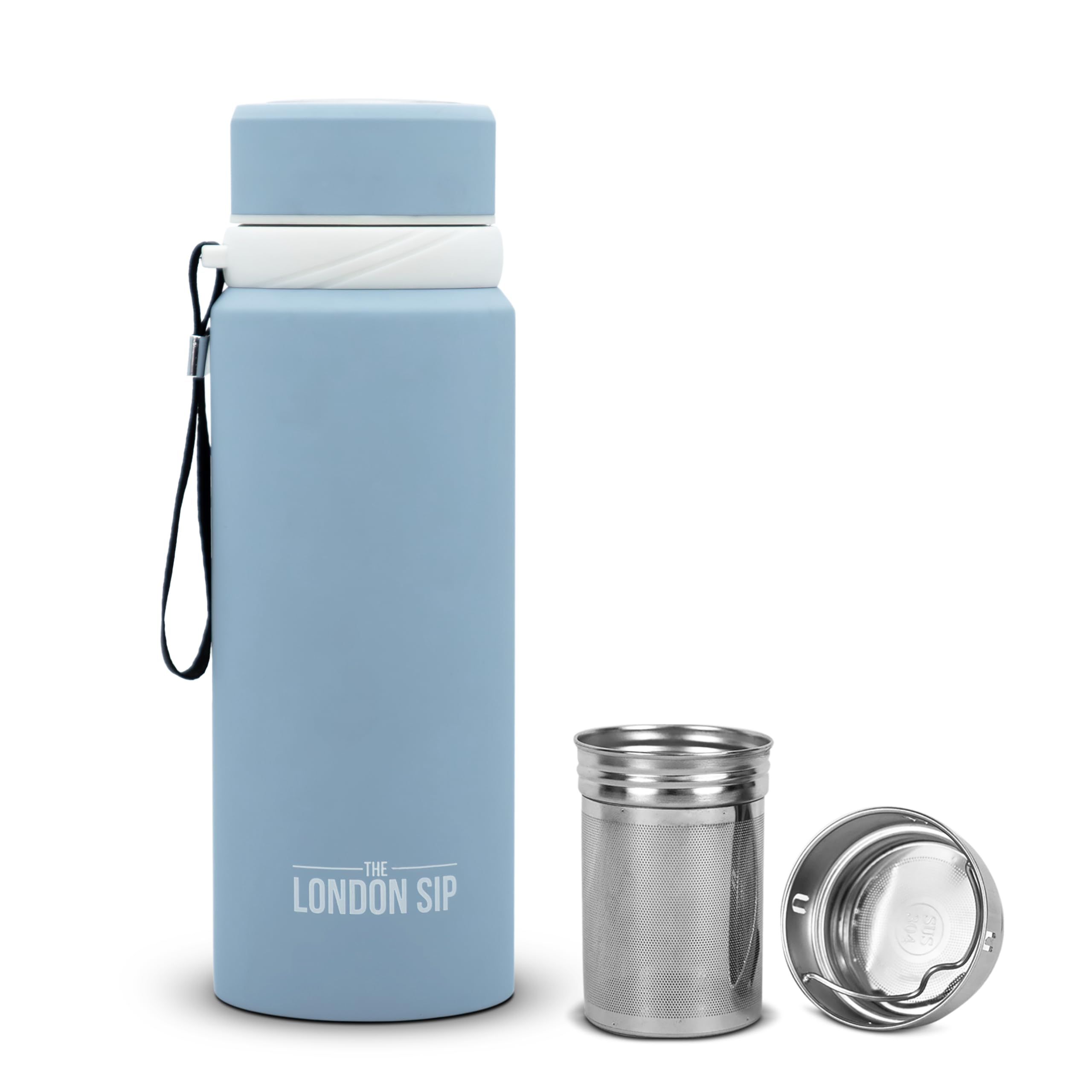 London Sip 25 oz Multi-Purpose Tea Infuser Mug - Fruit Infuser Water Bottle for Hot and Cold - Double Wall Stainless Steel Insul