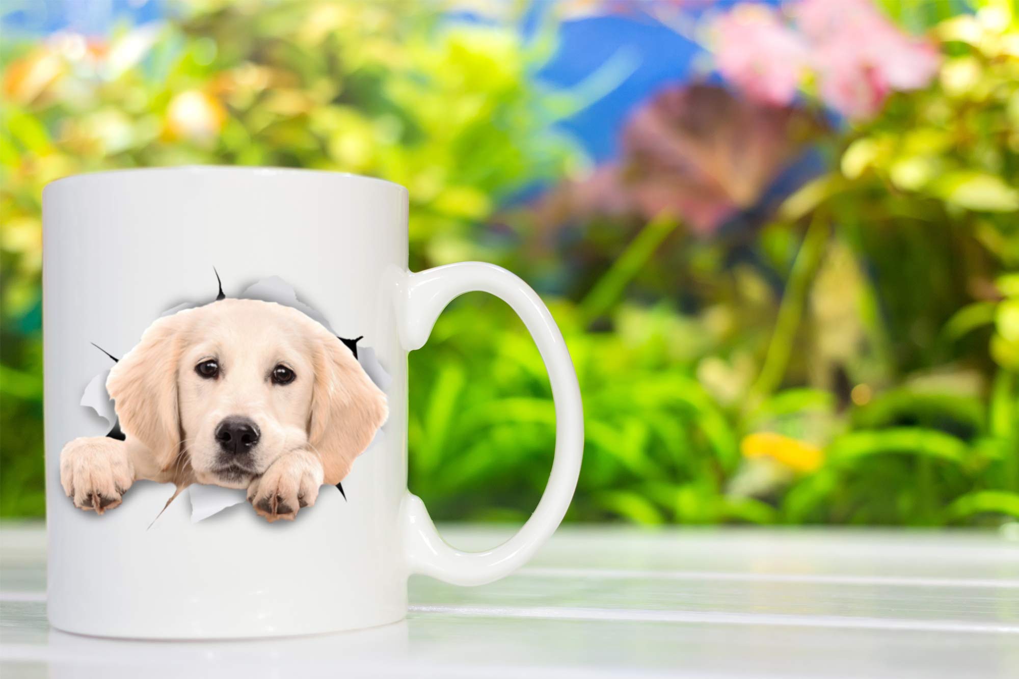 Peaking Labrador Dog Mug - Ceramic Funny Coffee Mug - Perfect Dog Lover Gift - Cute Novelty Coffee Mug Present - Great Birthday