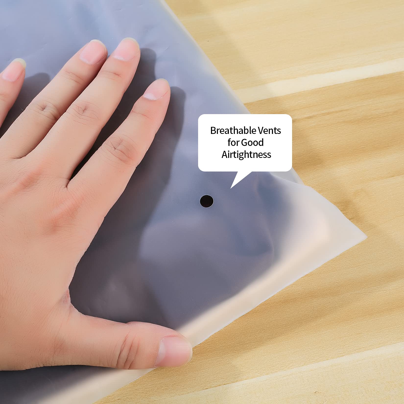 20 Pcs Travel Storage Bags, Clothes Packaging Bags, Reusable Plastic Ziplock Bags, Frosted Waterproof Resealable Clothing Zipper