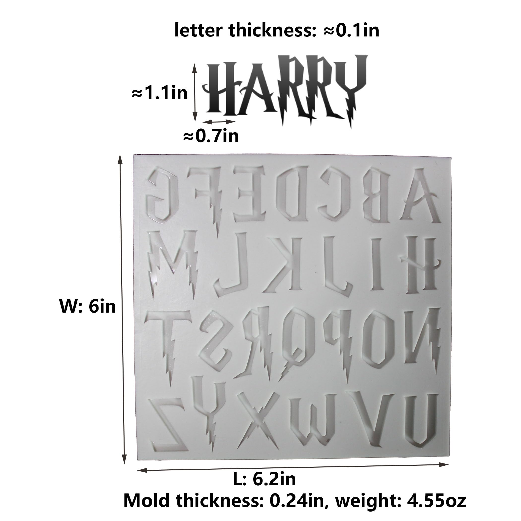 Lvdge 3-Piece Silicone Mold Set For Magical Lightning Shaped Letters And Numbers - Ideal For Fondant Cakes, Chocolate, Resin Cra