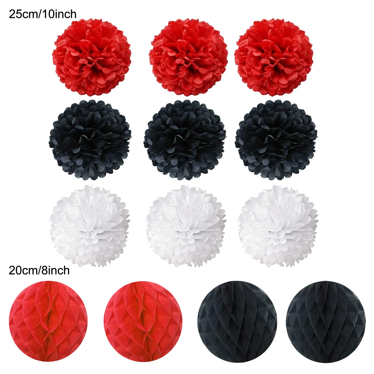 Tissue Paper Pom Poms, Recosis Paper Flower Ball For Birthday Party Wedding Baby Shower Bridal Shower Festival Decorations, 18 P