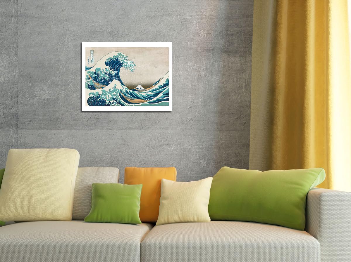 Pacifica Island Art The Great Wave Off Kanagawa - Mount Fuji - Vintage Japanese Woodblock Print By Hokusai C.1830S - 8 X 12 Inch
