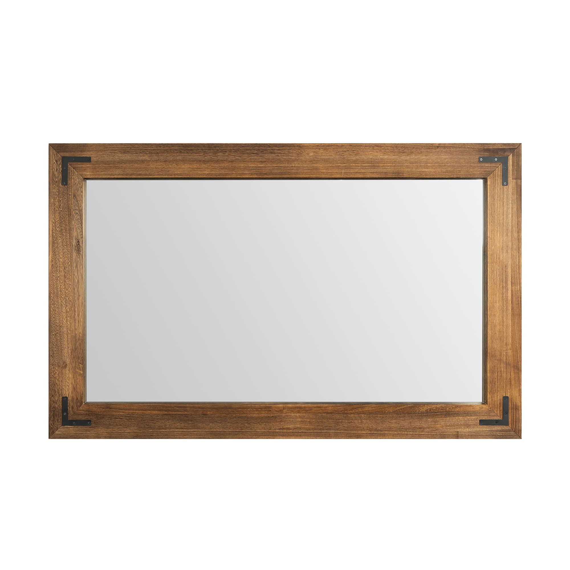 YOSHOOT Rustic Wooden Framed Wall Mirror  Natural Wood Bathroom Vanity Mirror for Farmhouse Decor  Vertical or Horizontal Hanging