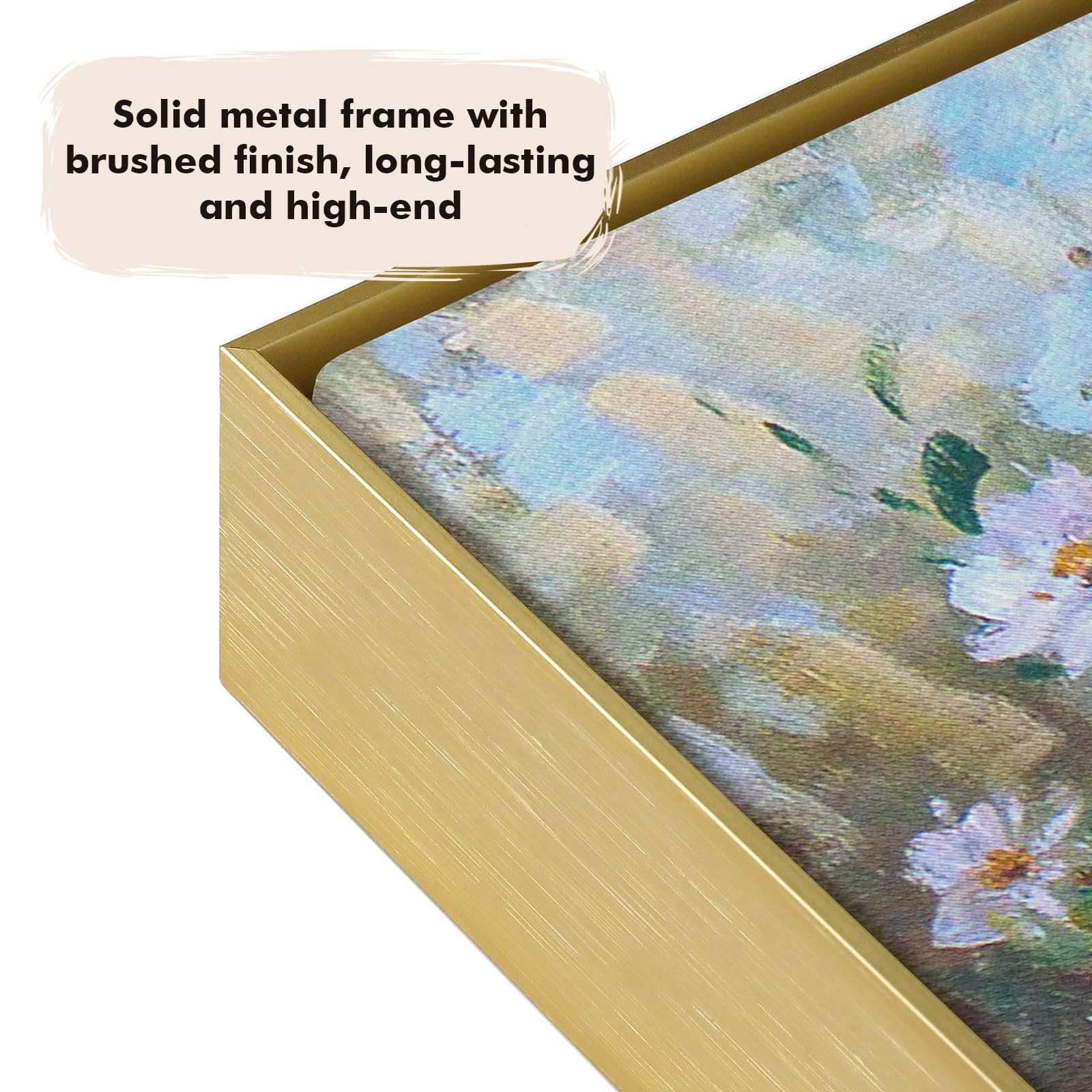 FOLKOR Canvas Floater Frame for 24x30 Oil Paintings  DIY Metal Canvas Frame with 1.5'' Deep  Floating Frame for Canvas Prints Wall Art/Portrait/Landscape Living Room Bedroom Kitchen Decor (Gold)