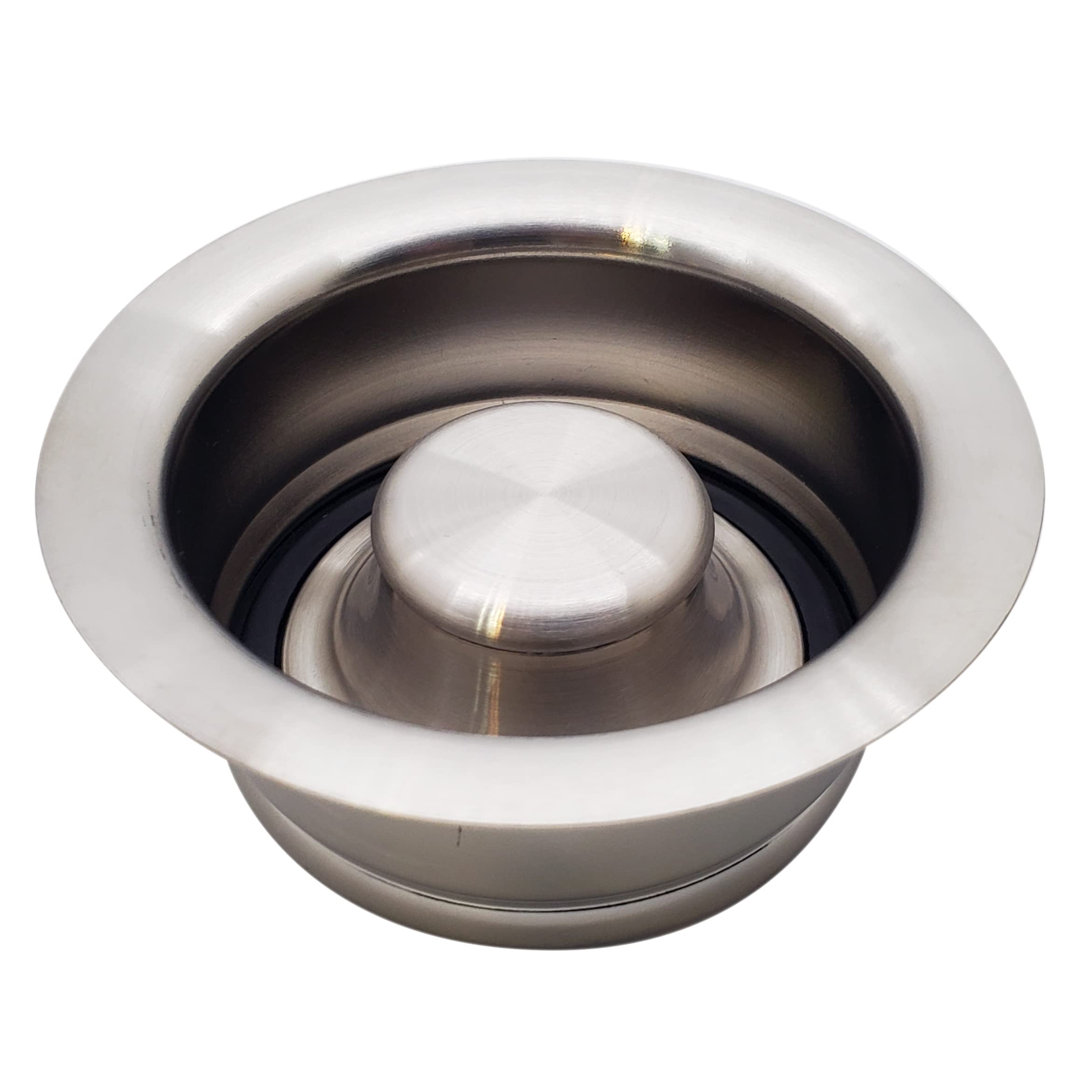 Westbrass D2165-07 Post Style Large Kitchen Basket Strainer With Waste Disposal Flange And Stopper, Satin Nickel